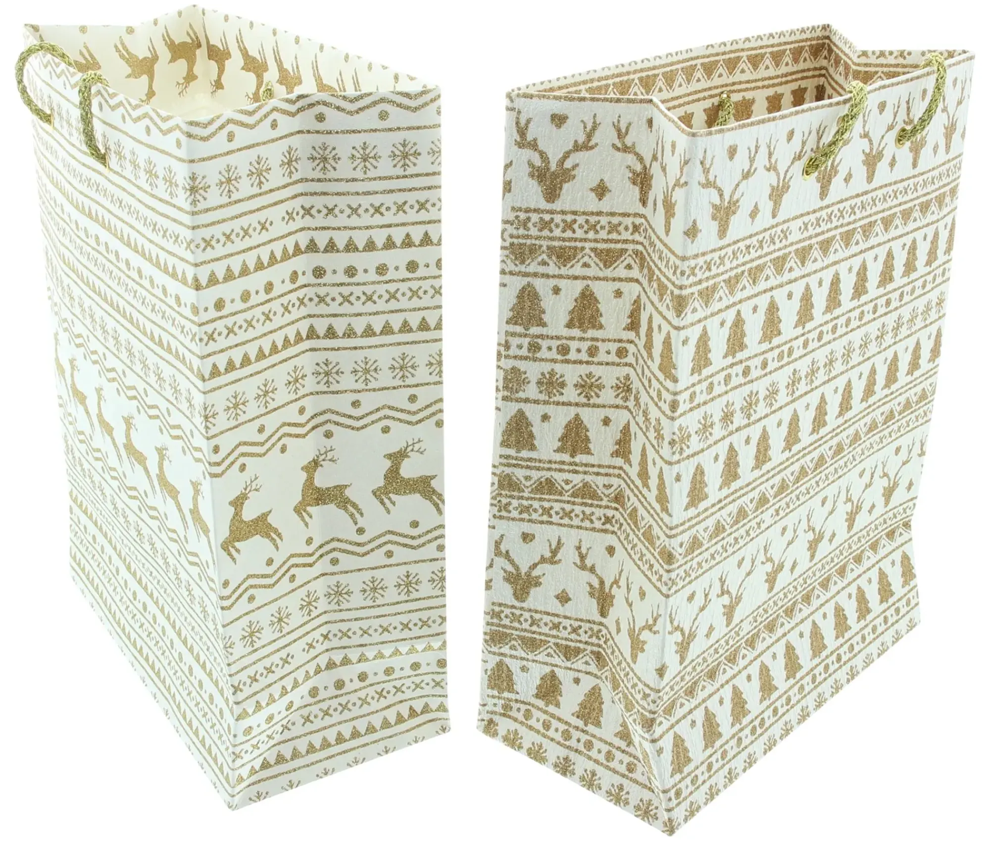 Geschenktaschen & -Säckchen|Geschenktaschen & -Säckchen|Frank Handels GmbH & Co. KG Geschenktasche "Gold & White", 2er Set