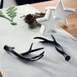 Deko- Und Wohnaccessoires|Chalet & Hütte|Frank Handels GmbH & Co. KG Geweih "Schwarz", 2er Set
