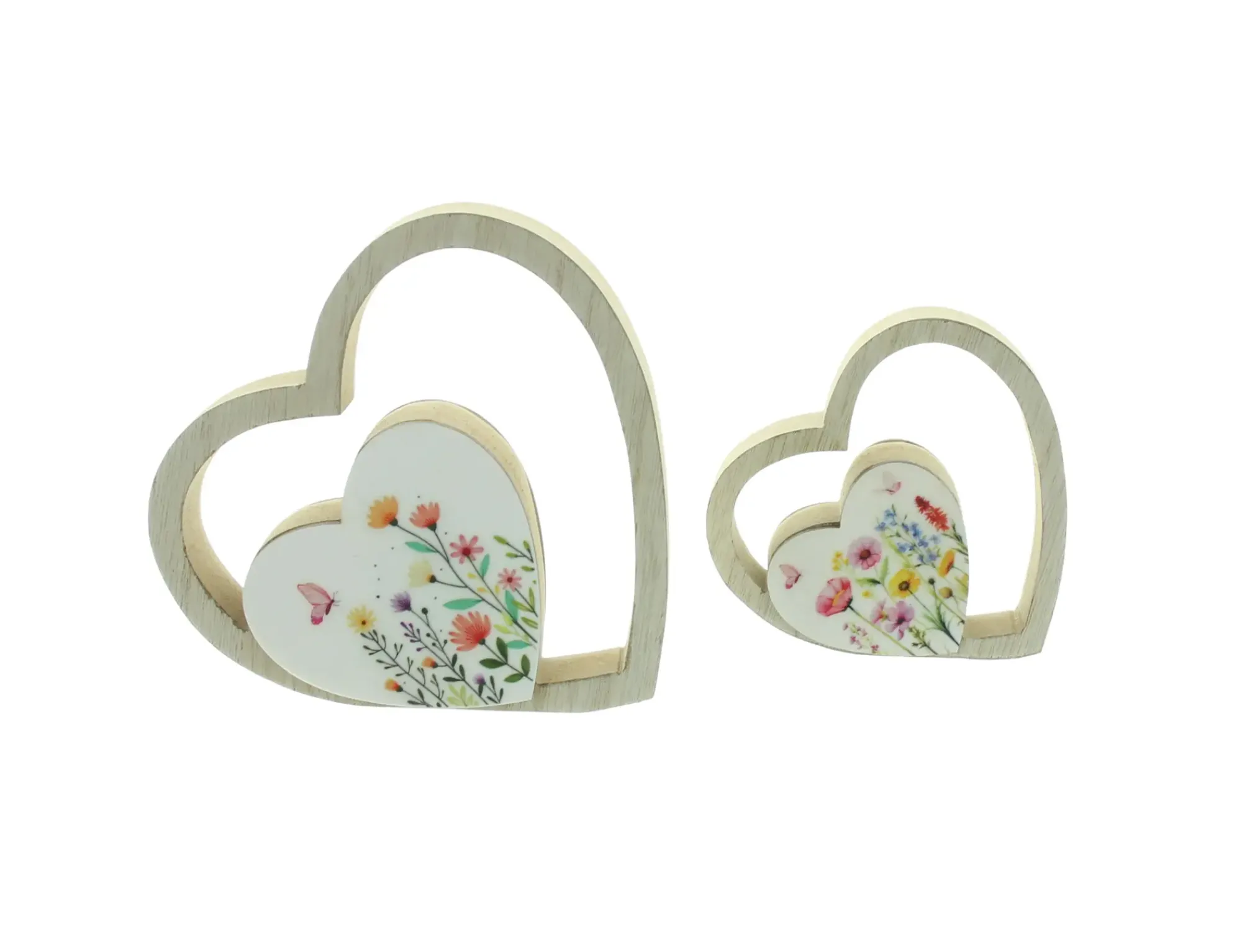 Deko- Und Wohnaccessoires|Frank Handels GmbH & Co. KG Herz "Blumenwiese", 2er Set