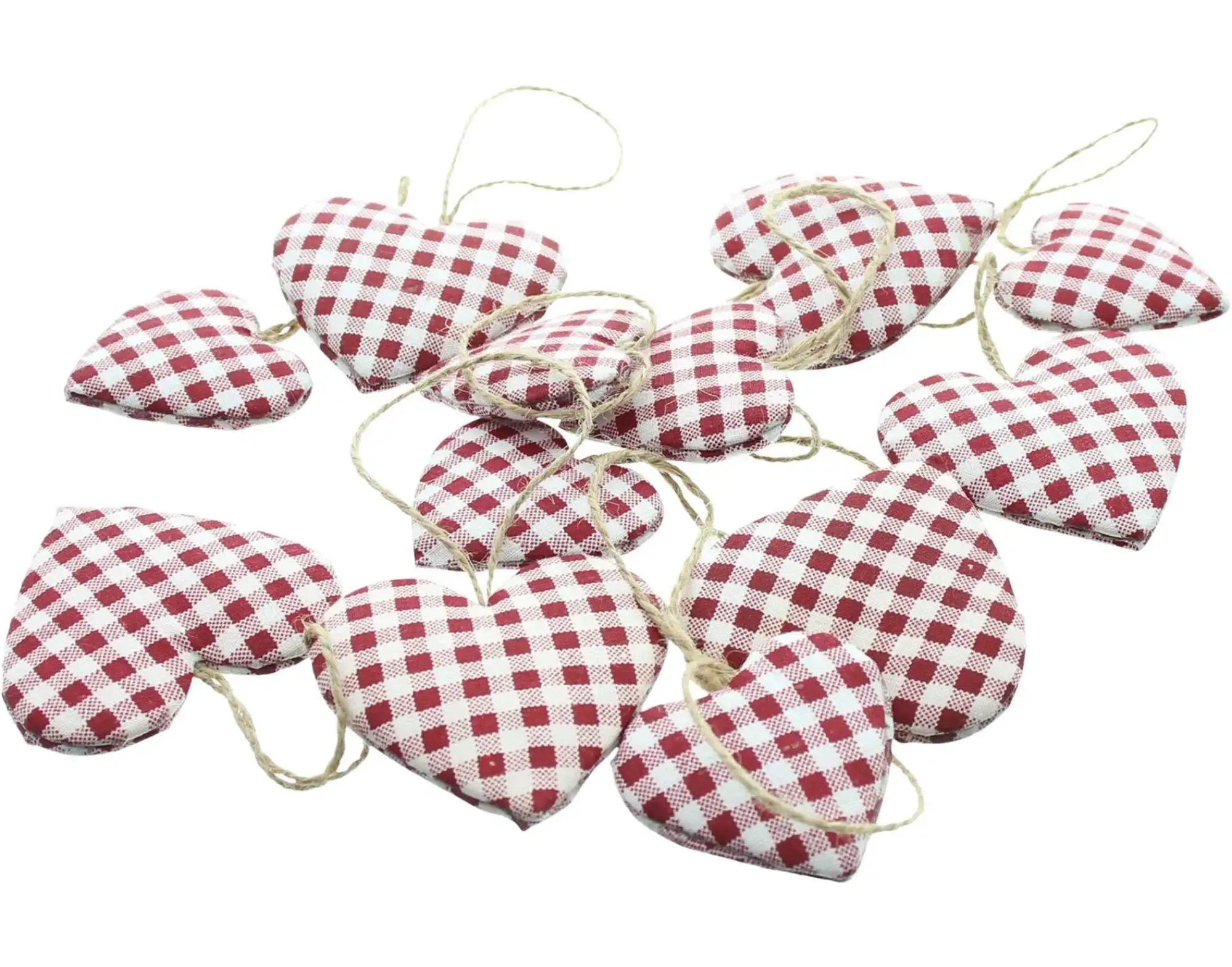 Dekohänger|Chalet & Hütte|Frank Handels GmbH & Co. KG Herzhänger "Kariert", 12er Set