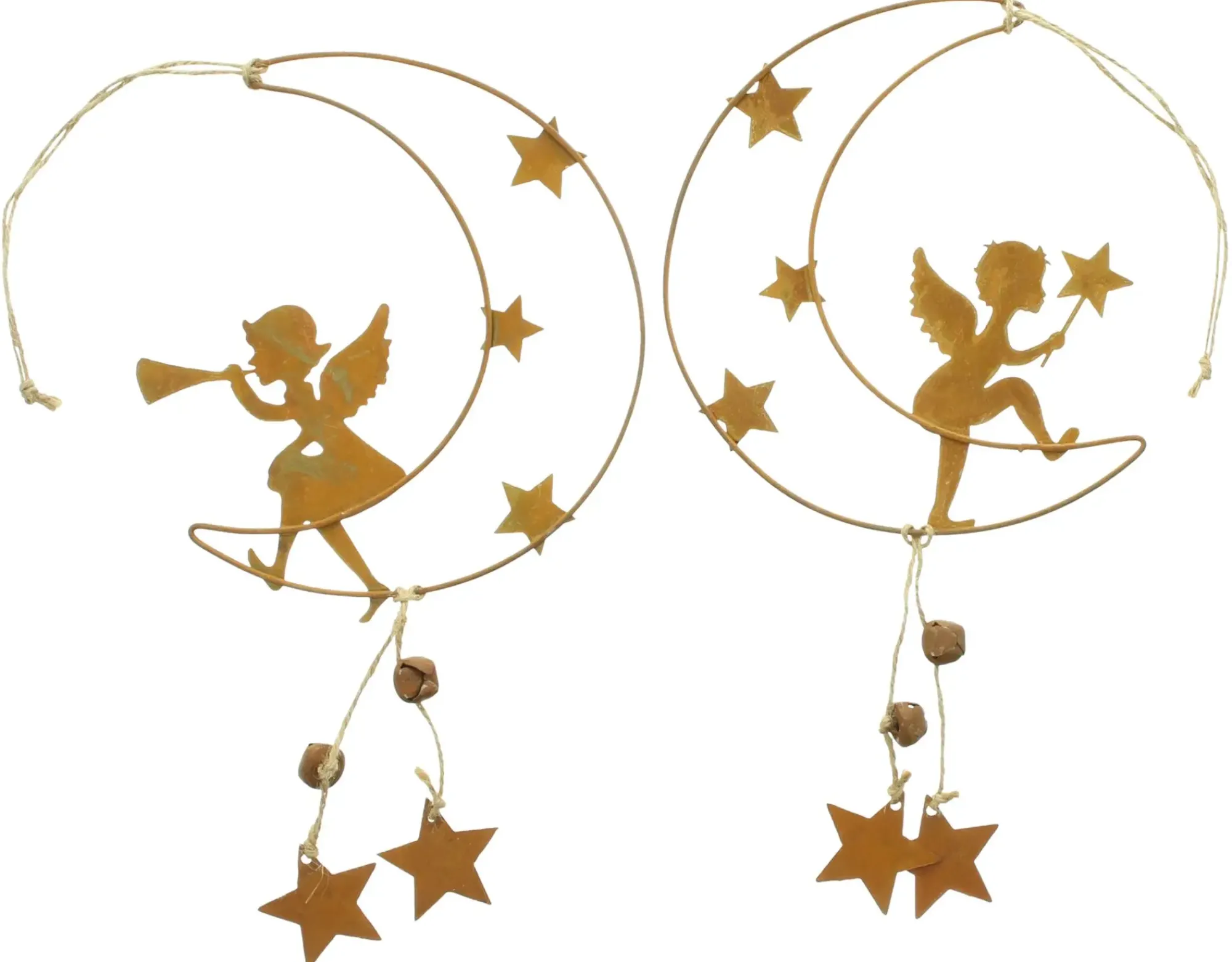 Dekohänger|Baumschmuck|Frank Handels GmbH & Co. KG Hänger "Engel auf Mond", 3er Set