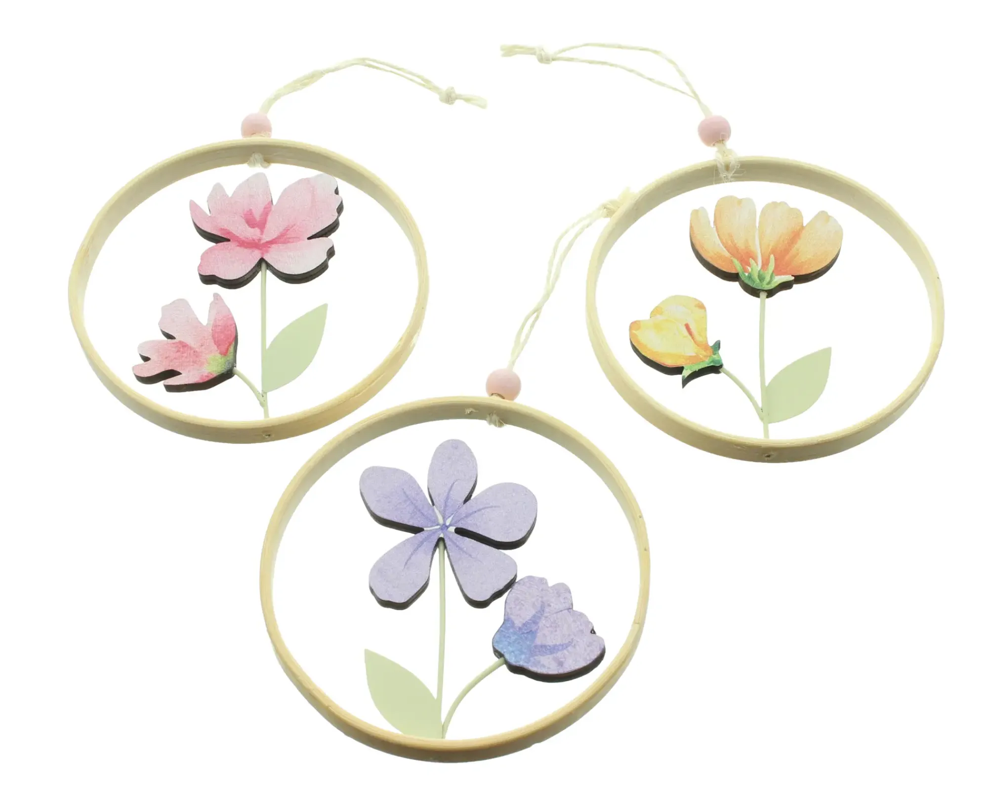 Dekohänger|Frank Handels GmbH & Co. KG Hänger "Frühlingsblumen", 3er Set