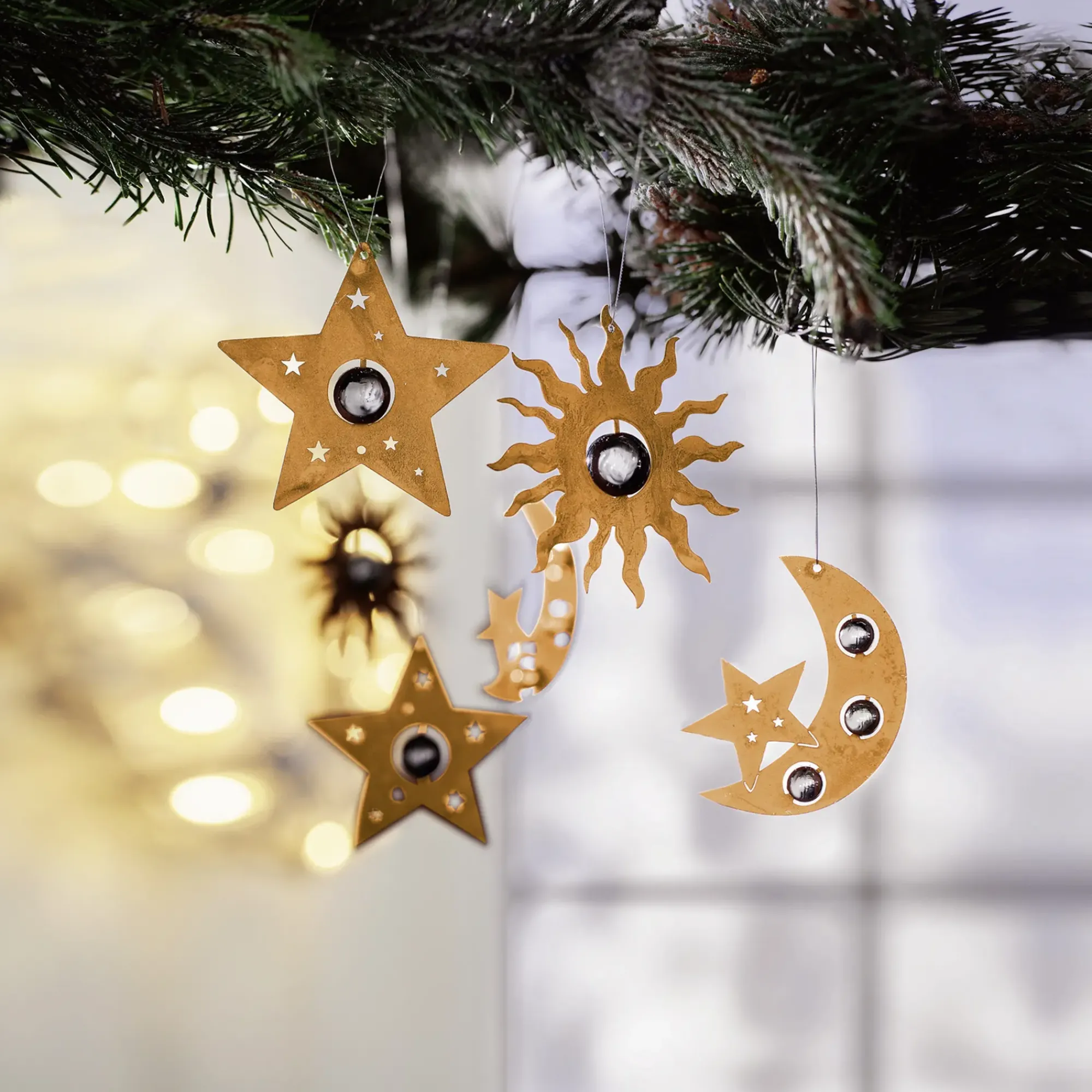 Dekohänger|Baumschmuck|Frank Handels GmbH & Co. KG Hänger "Rostoptik", 6er Set