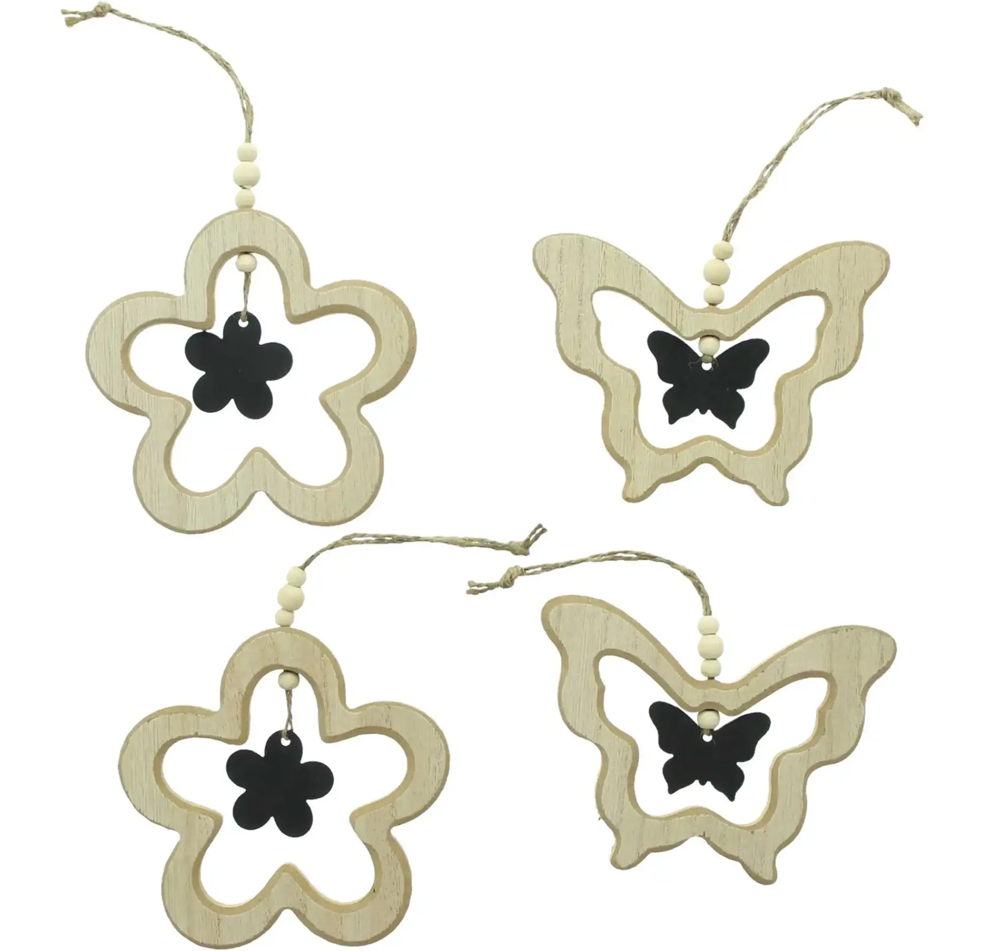 Dekohänger|Frank Handels GmbH & Co. KG Hänger "Schmetterling & Blume", 4er Set