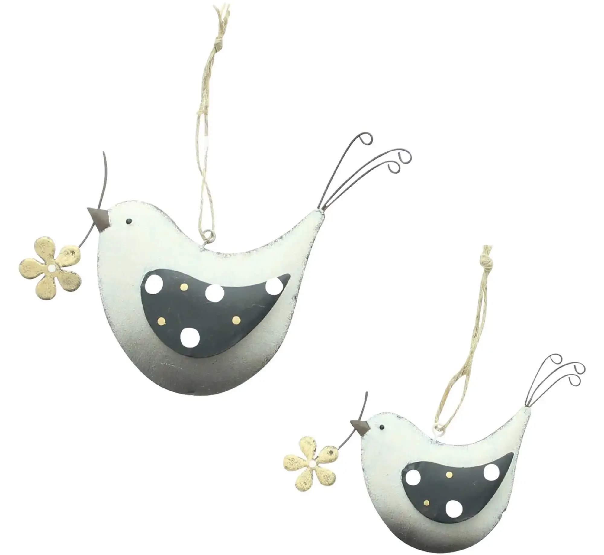 Dekohänger|Frank Handels GmbH & Co. KG Hänger "Vogel mit Blume", 2er Set