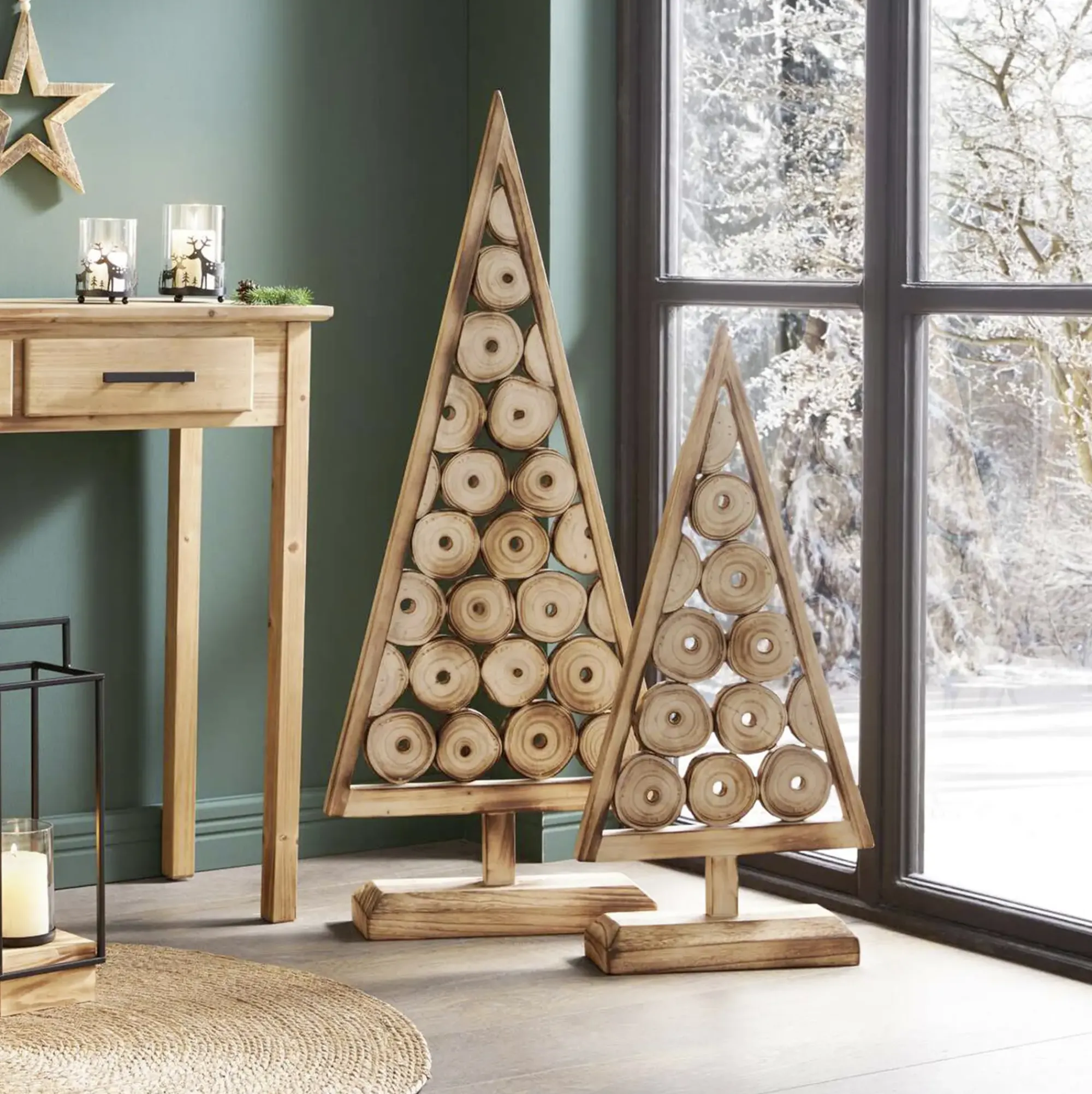 Tannenbäume|Frank Handels GmbH & Co. KG Holzdeko "Tannenbaum", 2er Set