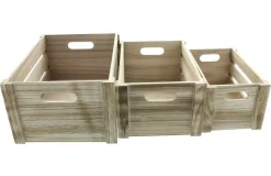 Ladendeko|Kisten & Dekoboxen|Frank Handels GmbH & Co. KG Holzkiste "Basic", 3er Set