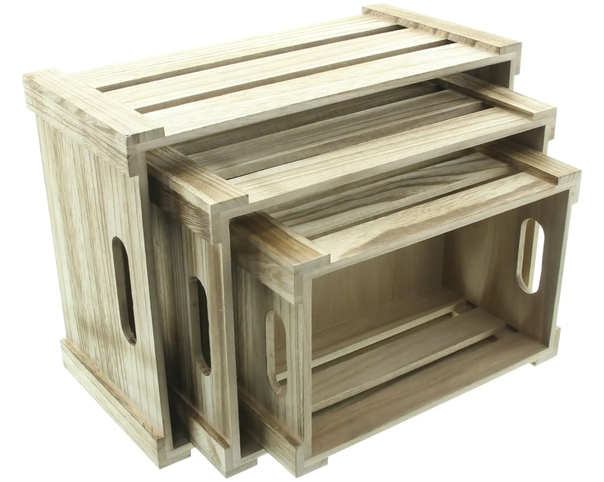 Ladendeko|Kisten & Dekoboxen|Frank Handels GmbH & Co. KG Holzkiste "Basic", 3er Set
