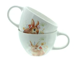 Geschirr|Küche|Frank Handels GmbH & Co. KG Jumbotasse "Blumenhäschen", 2er Set
