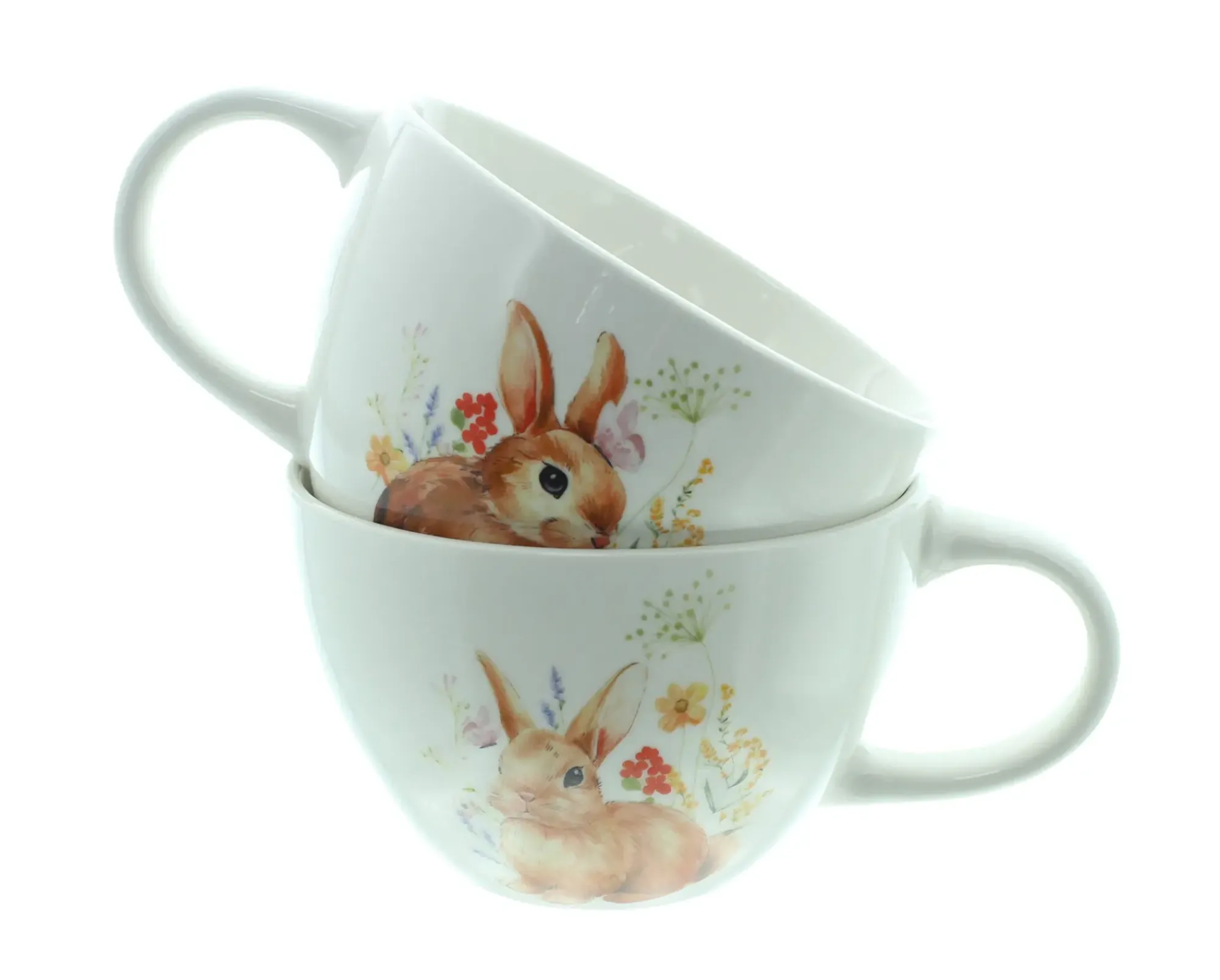 Geschirr|Küche|Frank Handels GmbH & Co. KG Jumbotasse "Blumenhäschen", 2er Set