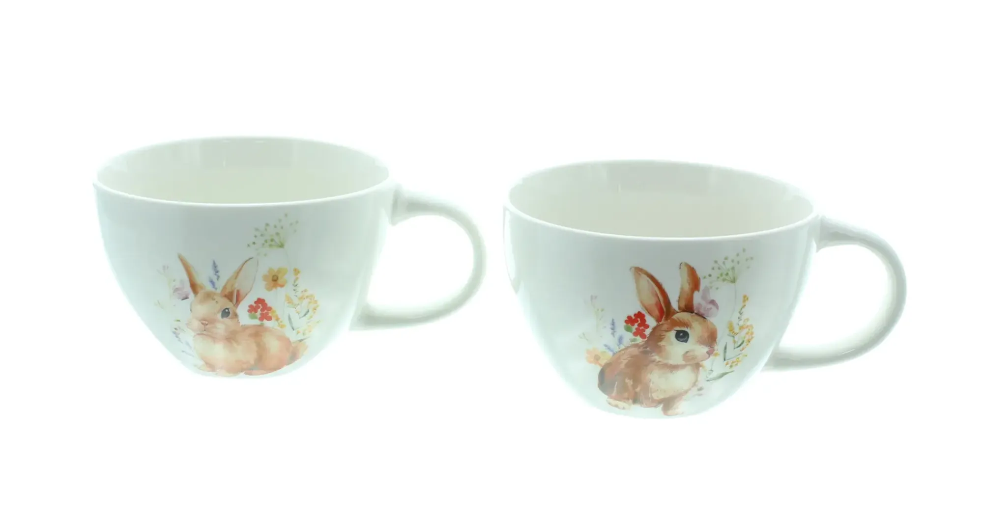 Geschirr|Küche|Frank Handels GmbH & Co. KG Jumbotasse "Blumenhäschen", 2er Set