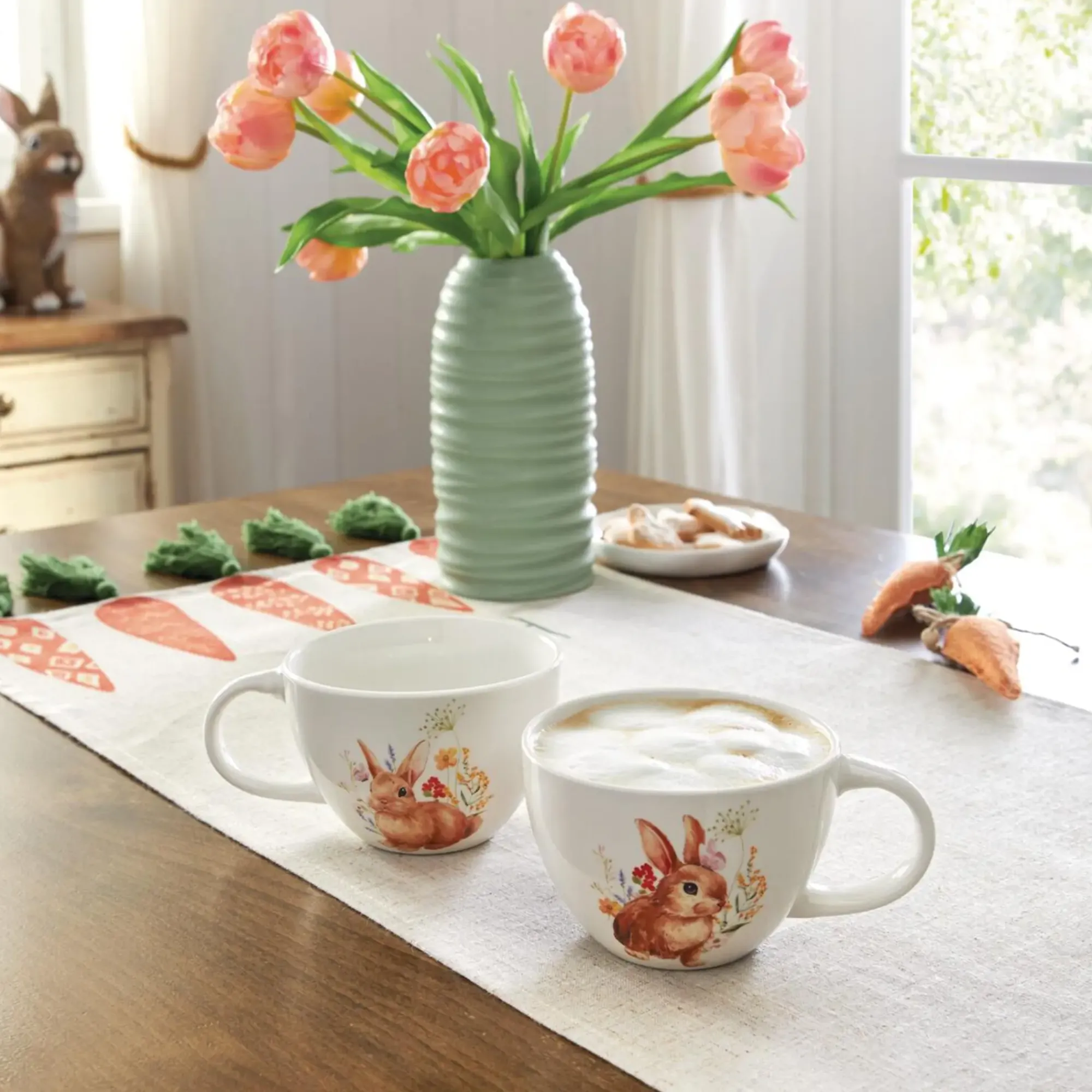 Geschirr|Küche|Frank Handels GmbH & Co. KG Jumbotasse "Blumenhäschen", 2er Set