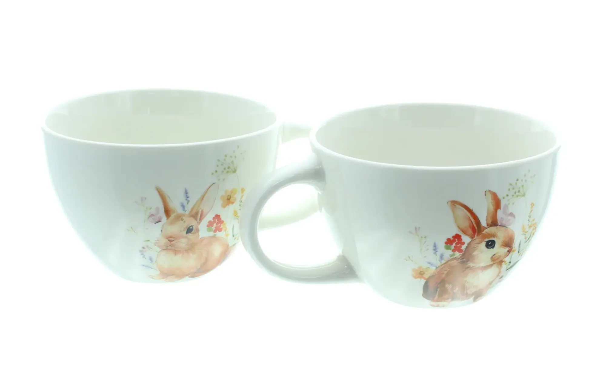 Geschirr|Küche|Frank Handels GmbH & Co. KG Jumbotasse "Blumenhäschen", 2er Set