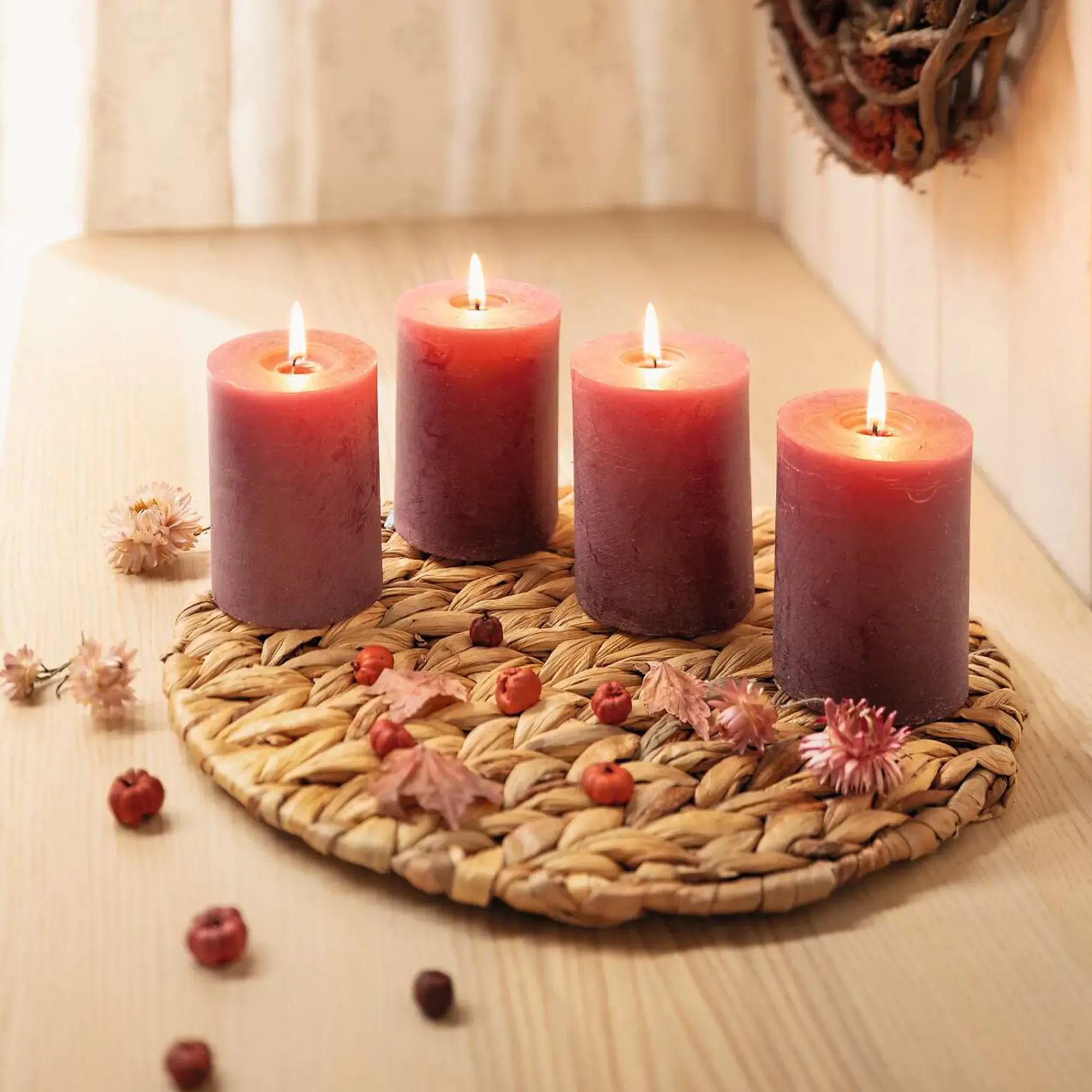 Kerzen & Led-Kerzen|Kerzen & Led-Kerzen|Frank Handels GmbH & Co. KG Kerze "Berry", 4er Set