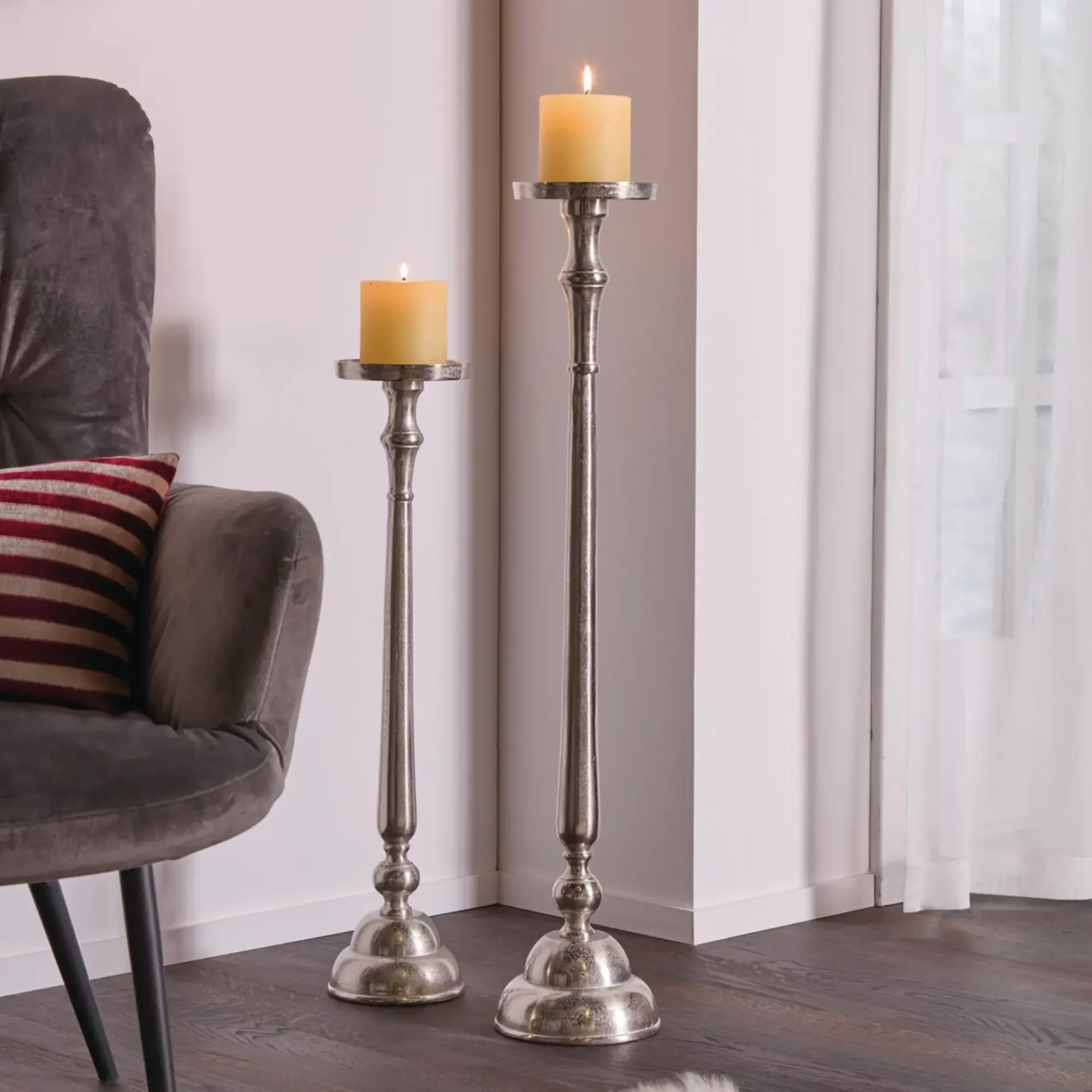 Home&Living - Deko|Kerzenhalter|Frank Handels GmbH & Co. KG Kerzenhalter "Argentum", 2er Set