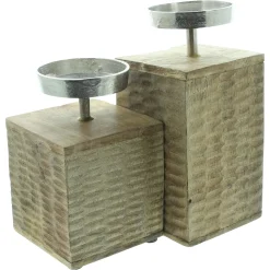 Kerzenhalter|Frank Handels GmbH & Co. KG Kerzenhalter "Holzsäule", 2er Set