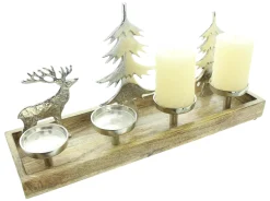Adventskränze|Weihnachtslichter|Frank Handels GmbH & Co. KG Kerzenhalter "Rentier & Tannen"