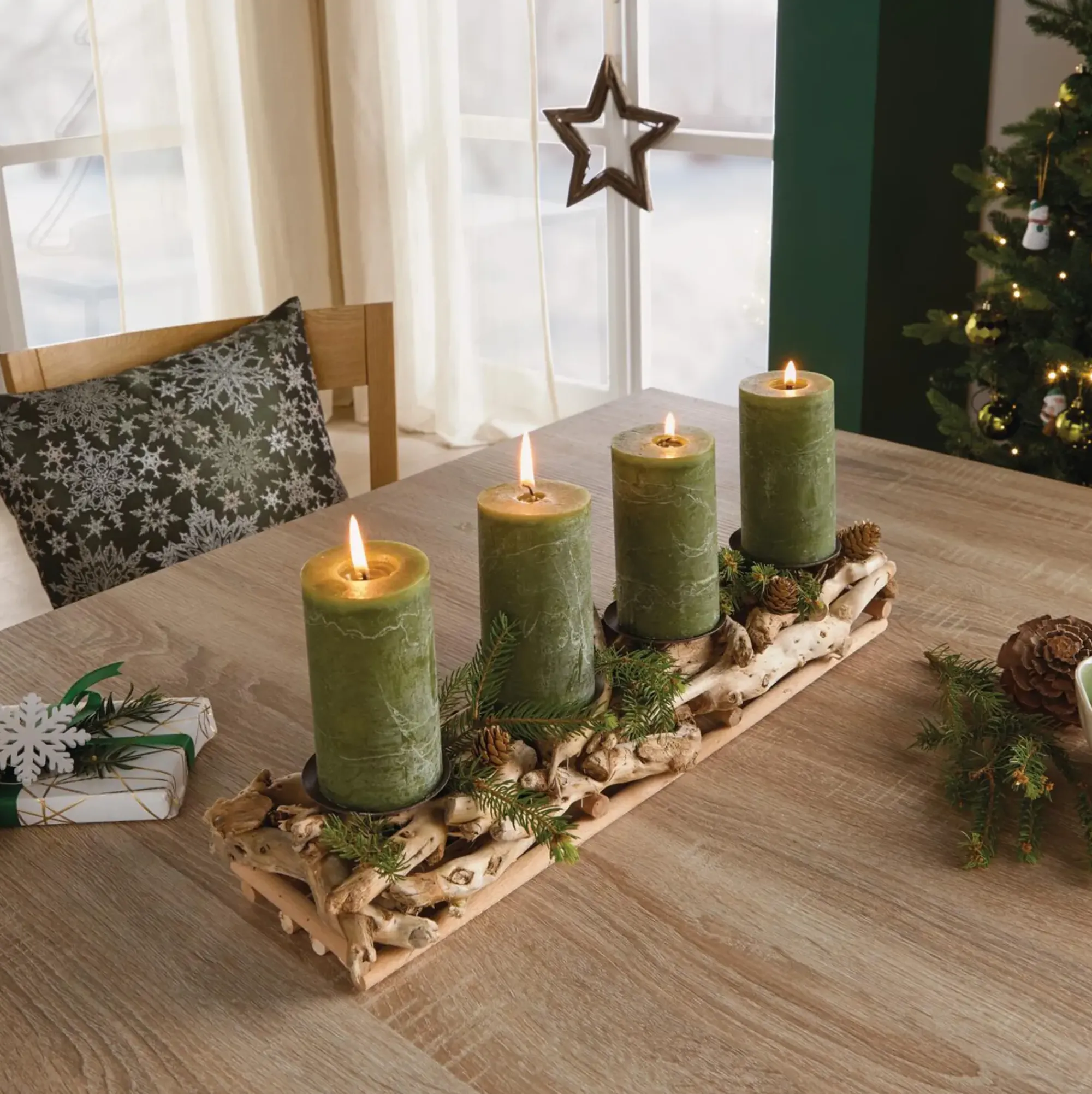Adventskränze|Frank Handels GmbH & Co. KG Kerzenhalter "Wurzelholz"