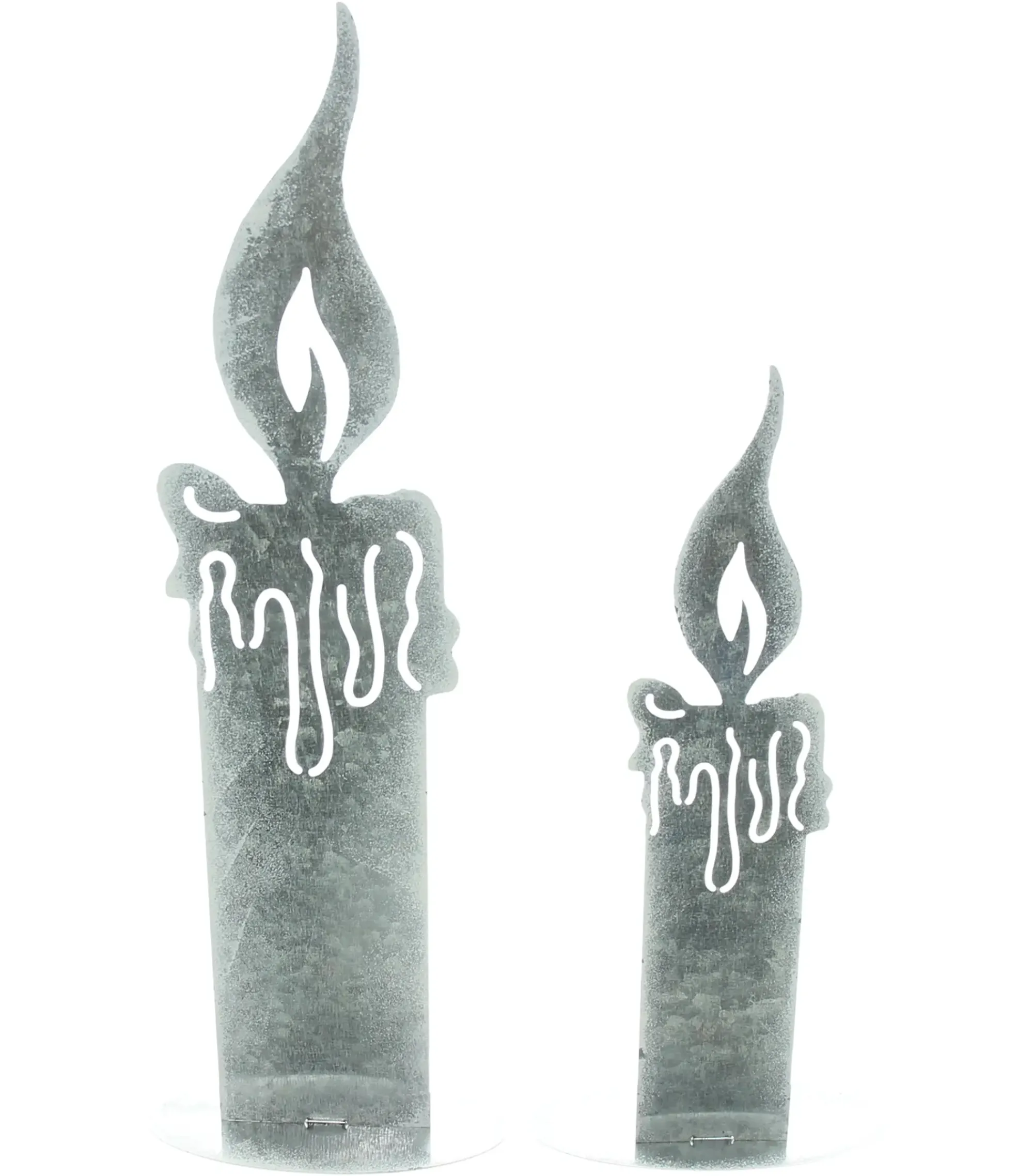 Weihnachtliche Dekofiguren|Weihnachtliche Gartendeko|Frank Handels GmbH & Co. KG Kerze "Silber", 2er Set