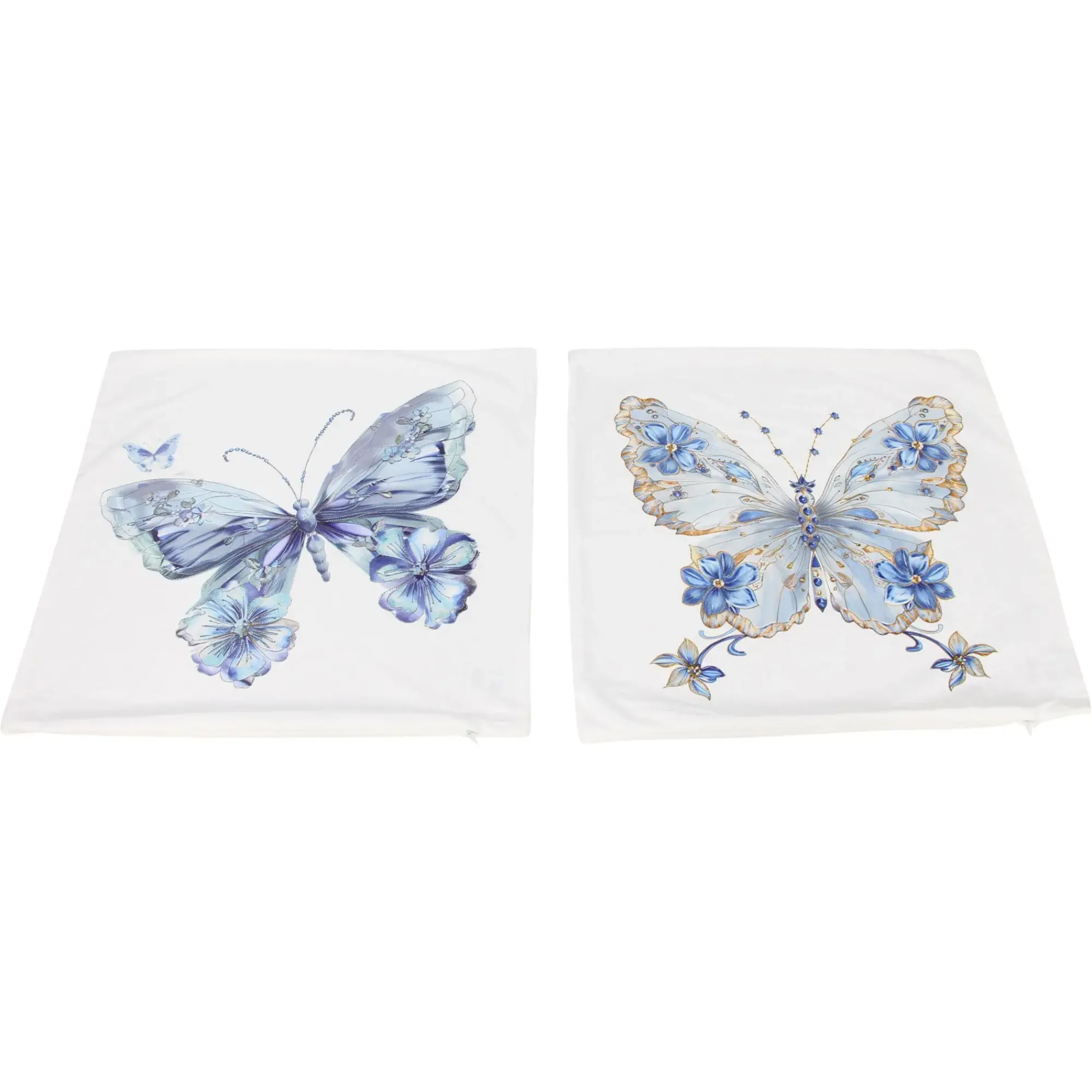 Kissenhüllen|Frank Handels GmbH & Co. KG Kissenhülle "Blauer Schmetterling", 2er Set