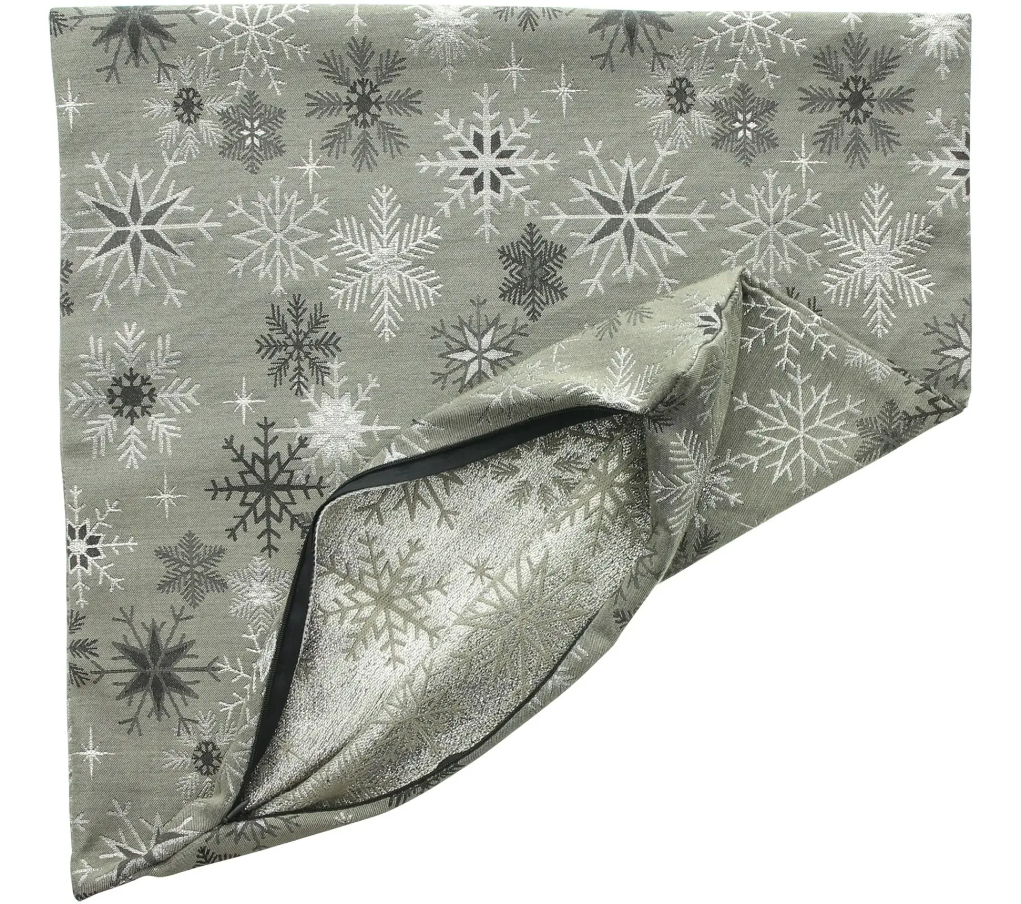 Weihnachtliche Kissen & Kissenhüllen|Frank Handels GmbH & Co. KG Kissenhülle "Shiny Snowflakes", 2er Set