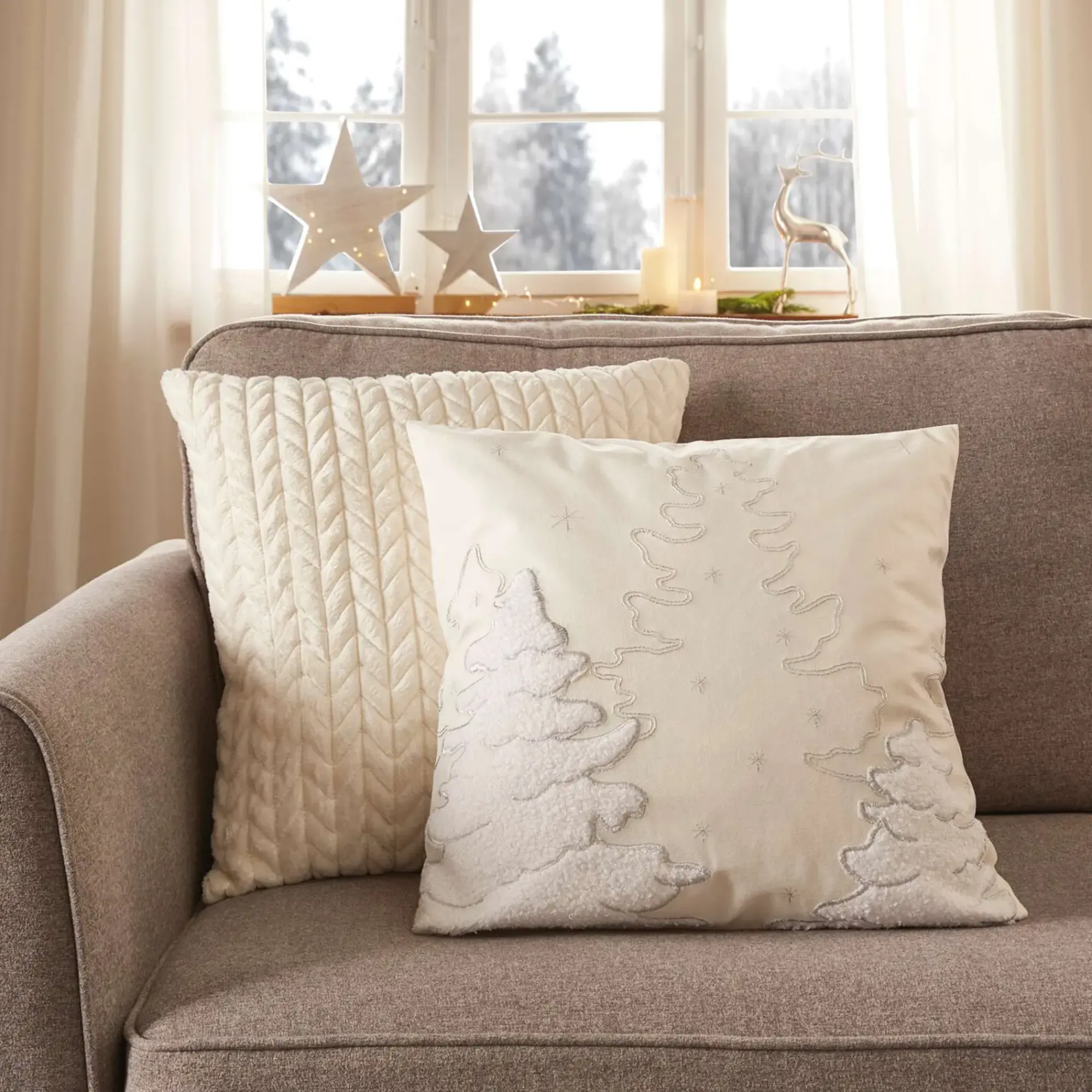 Weihnachtliche Kissen & Kissenhüllen|Frank Handels GmbH & Co. KG Kissenhülle "Silver Tree"