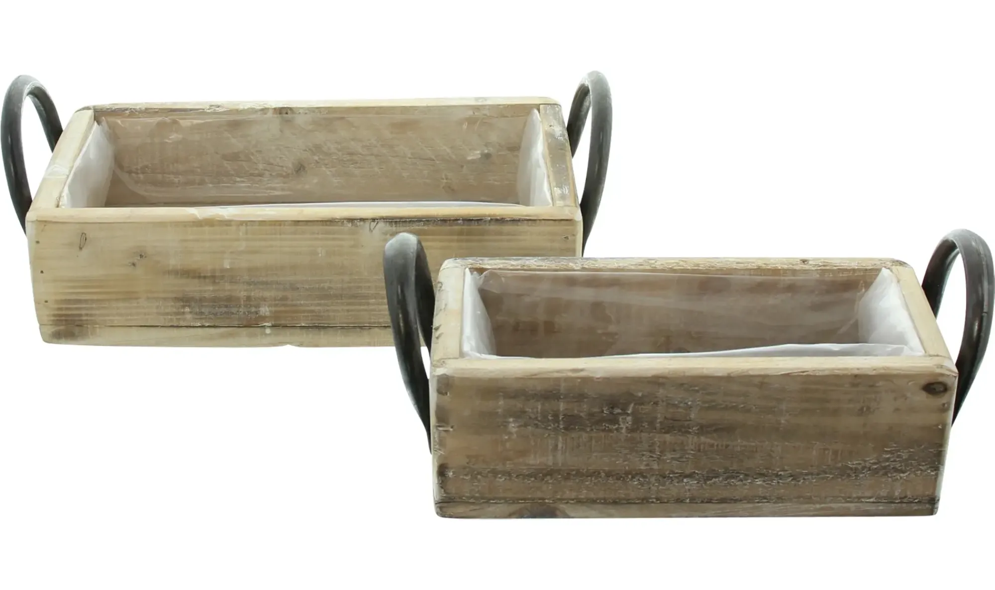 Herbstliche Dekoschalen|Kisten & Dekoboxen|Frank Handels GmbH & Co. KG Kiste "Metallgriffe", 2er Set