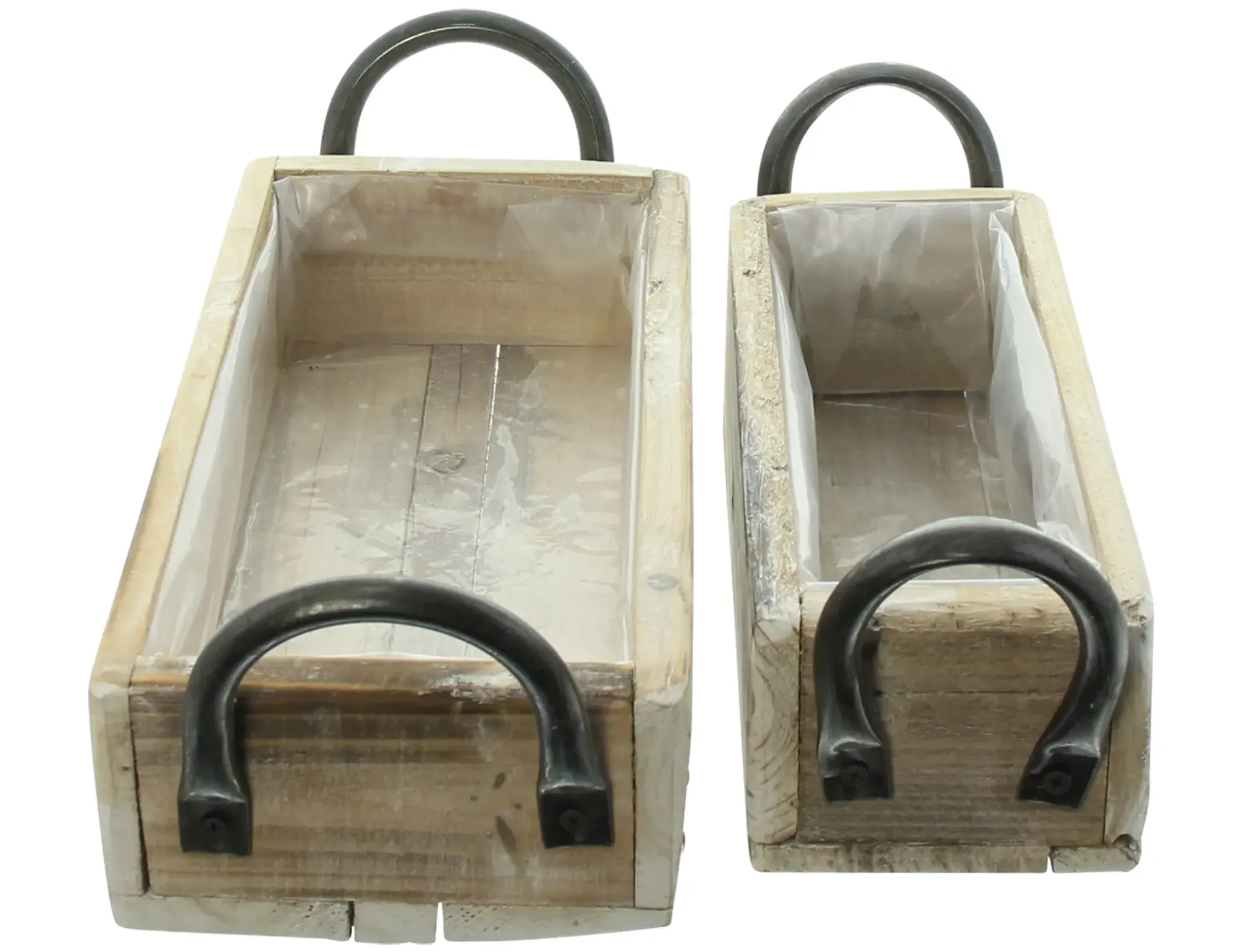 Herbstliche Dekoschalen|Kisten & Dekoboxen|Frank Handels GmbH & Co. KG Kiste "Metallgriffe", 2er Set