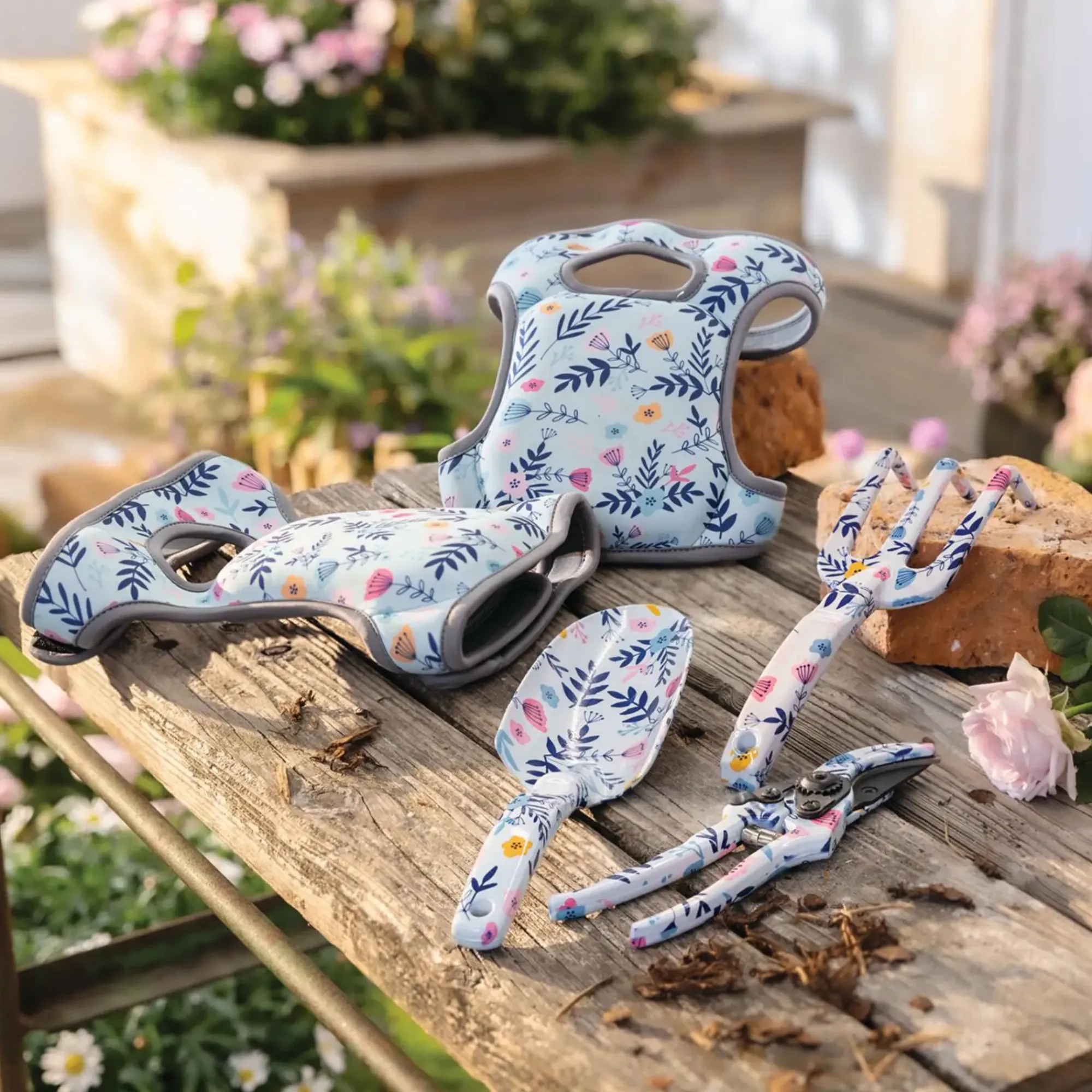 Gartendeko|Beetbegrenzung & Zäune|Frank Handels GmbH & Co. KG Knieschoner "Floral", 2er Set