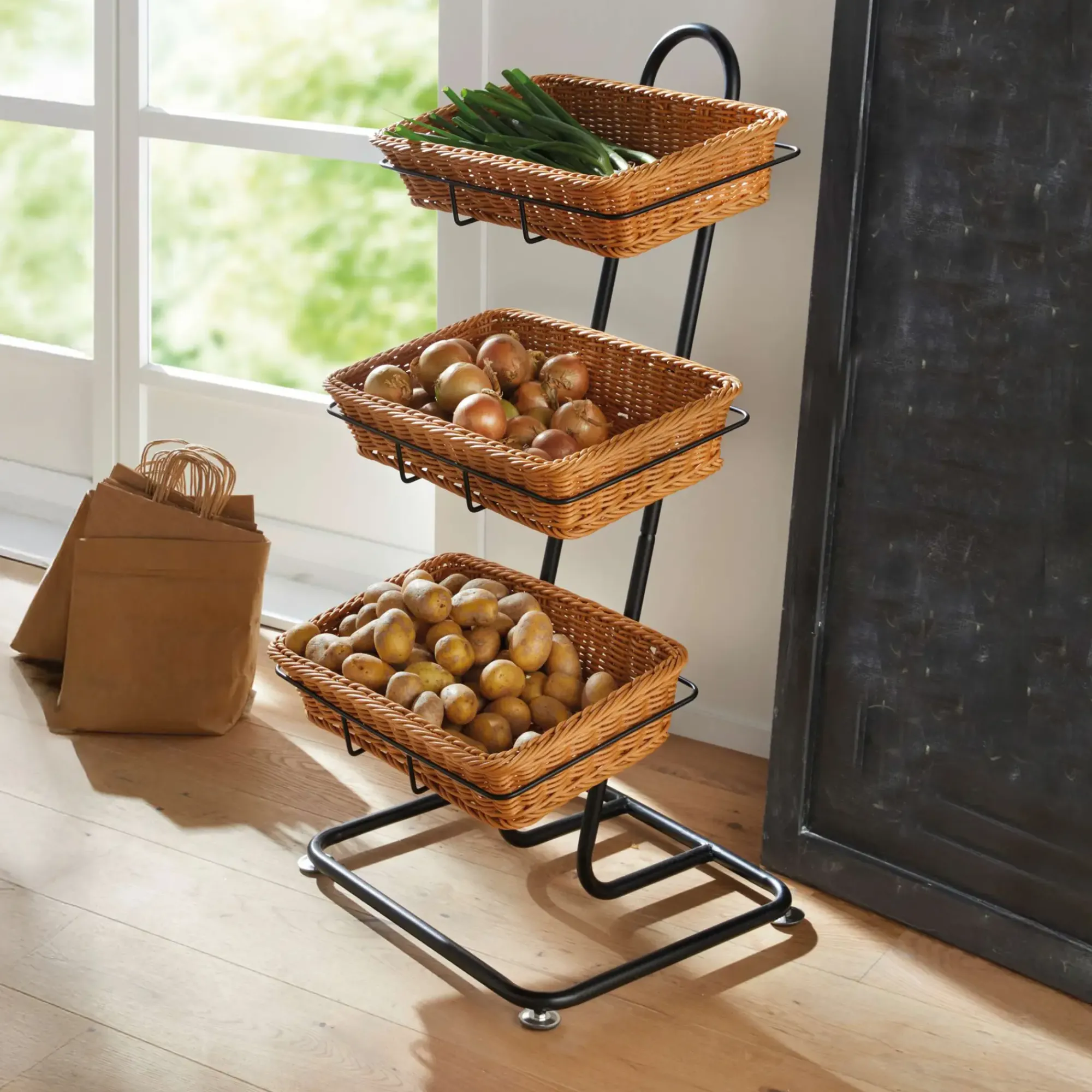 Ladendeko|Auslagekörbe & Regalkörbe|Frank Handels GmbH & Co. KG Korbständer "Polykörbe"