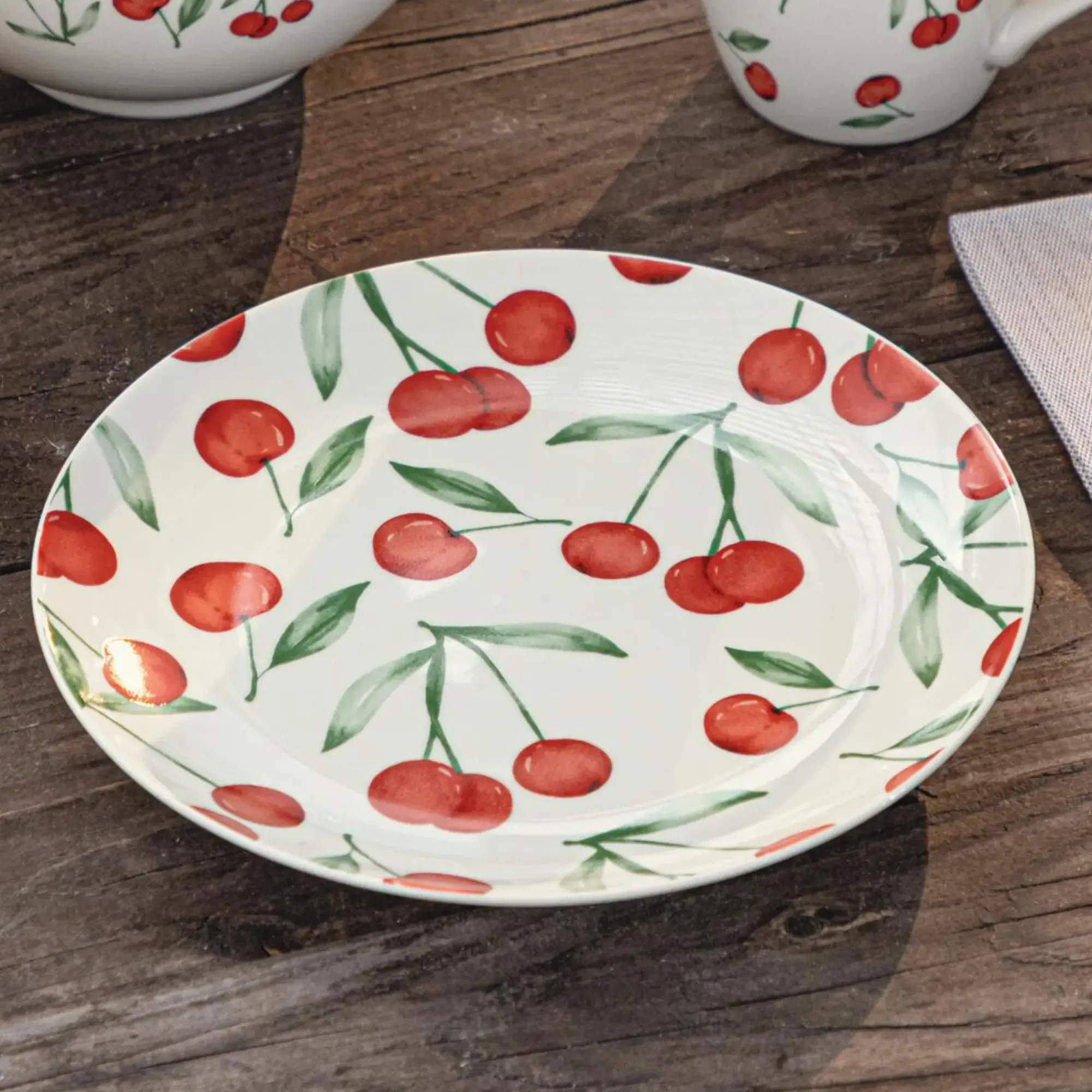 Geschirr|Küche|Frank Handels GmbH & Co. KG Kuchenteller "Kirschgenuss", 2er Set
