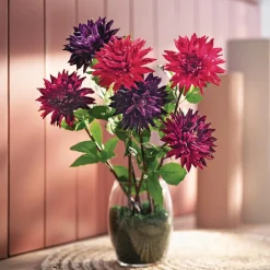 Kunstpflanzen|Frank Handels GmbH & Co. KG Kunstblume "Dahlie Purple Touch", 3er Set