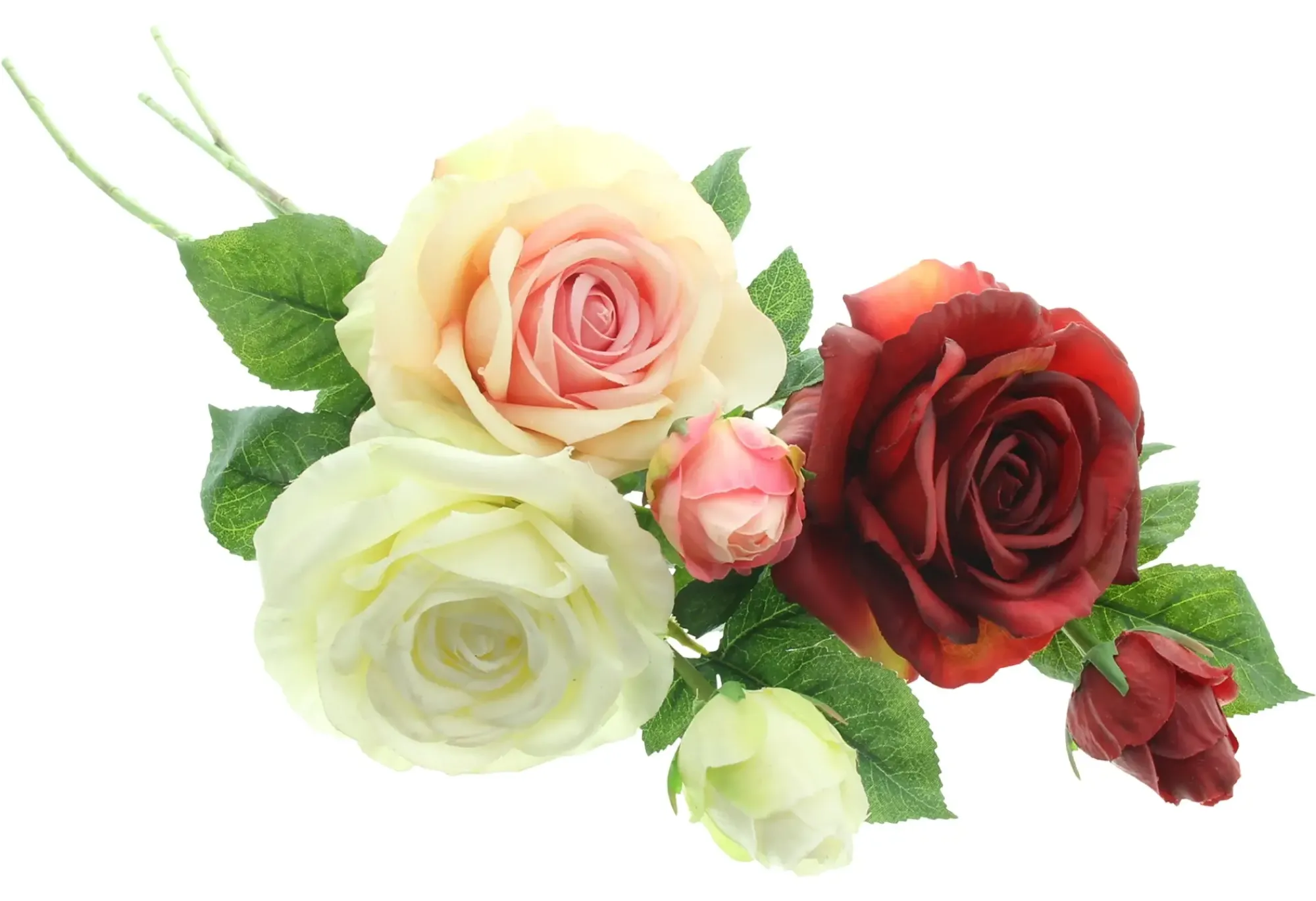 Kunstpflanzen|Frank Handels GmbH & Co. KG Kunstblume "Rosen", 3er Set