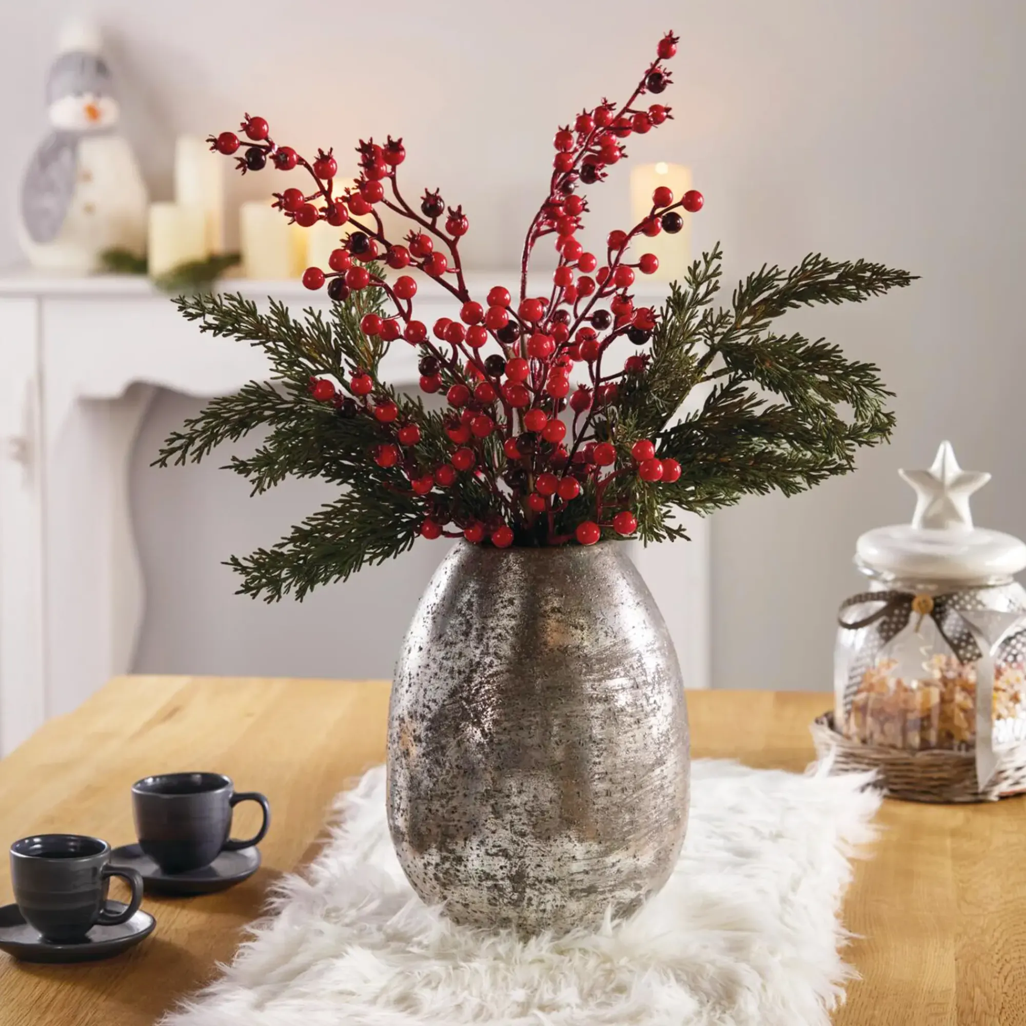 Zubehör Für Adventskränze|Kunstpflanzen|Frank Handels GmbH & Co. KG Kunstzweig "Zeder", 2er Set