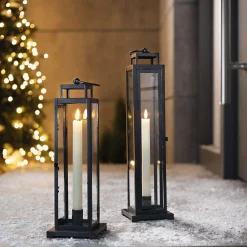 Weihnachtliche Gartendeko|Laternen & Co.|Frank Handels GmbH & Co. KG Laterne "Modern Black", 2er Set
