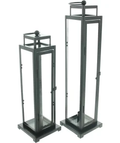 Weihnachtliche Gartendeko|Laternen & Co.|Frank Handels GmbH & Co. KG Laterne "Modern Black", 2er Set