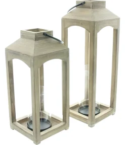 Laternen|Herbstlichter|Frank Handels GmbH & Co. KG Laterne "Wood", 2er Set