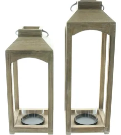 Laternen|Herbstlichter|Frank Handels GmbH & Co. KG Laterne "Wood", 2er Set