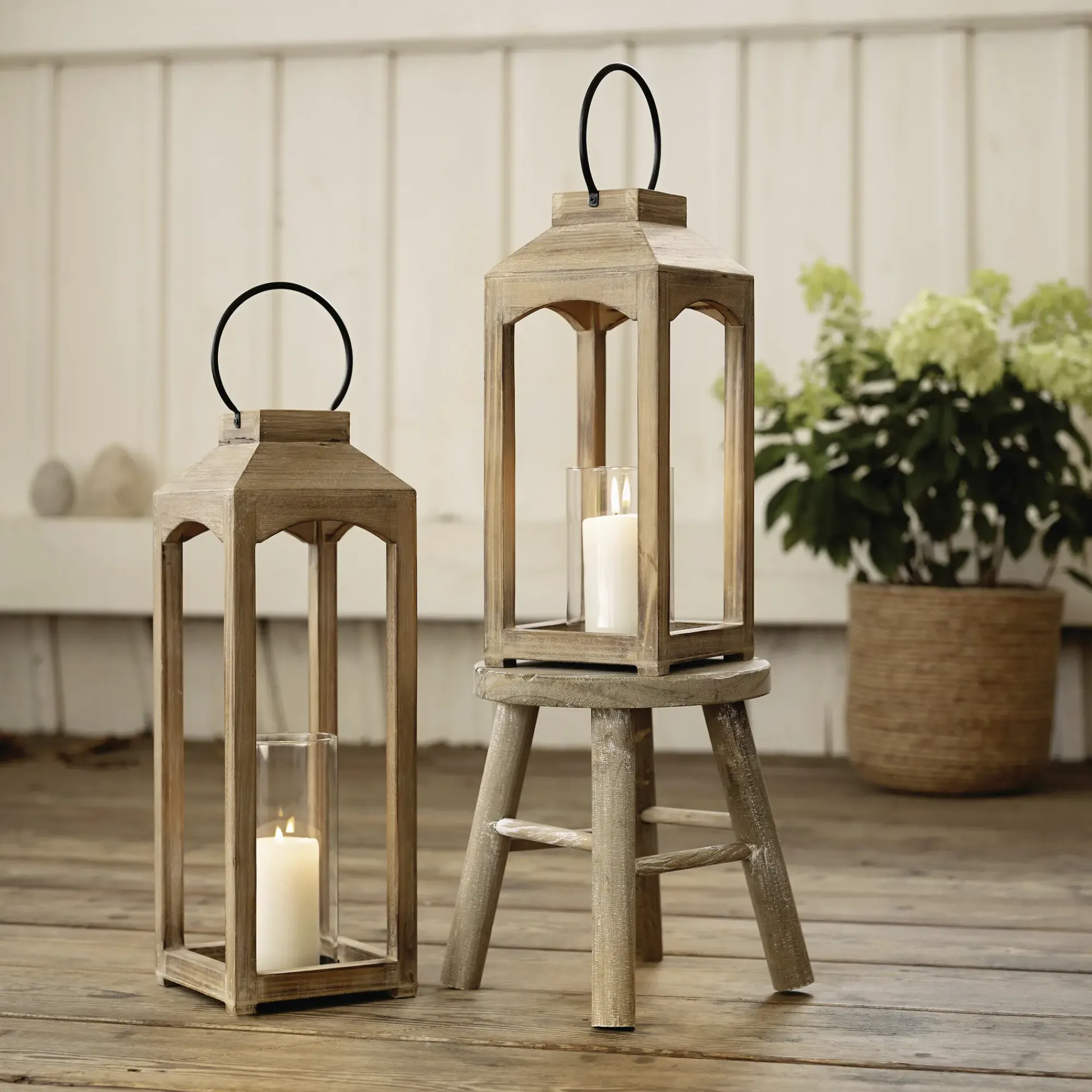 Laternen|Herbstlichter|Frank Handels GmbH & Co. KG Laterne "Wood", 2er Set