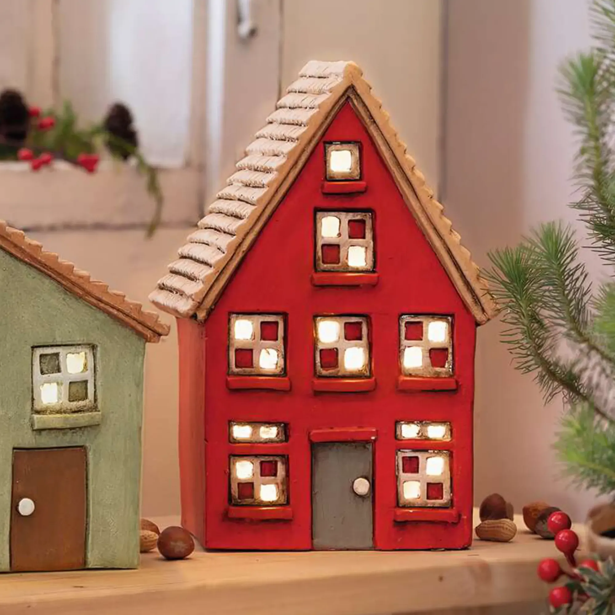 Weihnachtliche Led-Deko|Dekohäuser|Frank Handels GmbH & Co. KG LED-Haus "Sweet red Home"