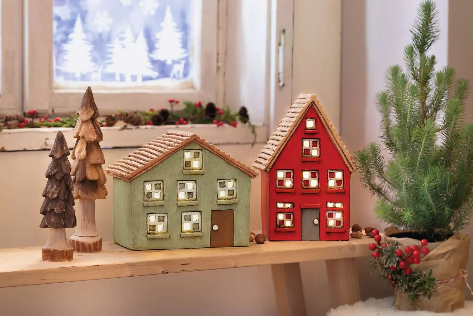 Weihnachtliche Led-Deko|Dekohäuser|Frank Handels GmbH & Co. KG LED-Haus "Sweet red Home"