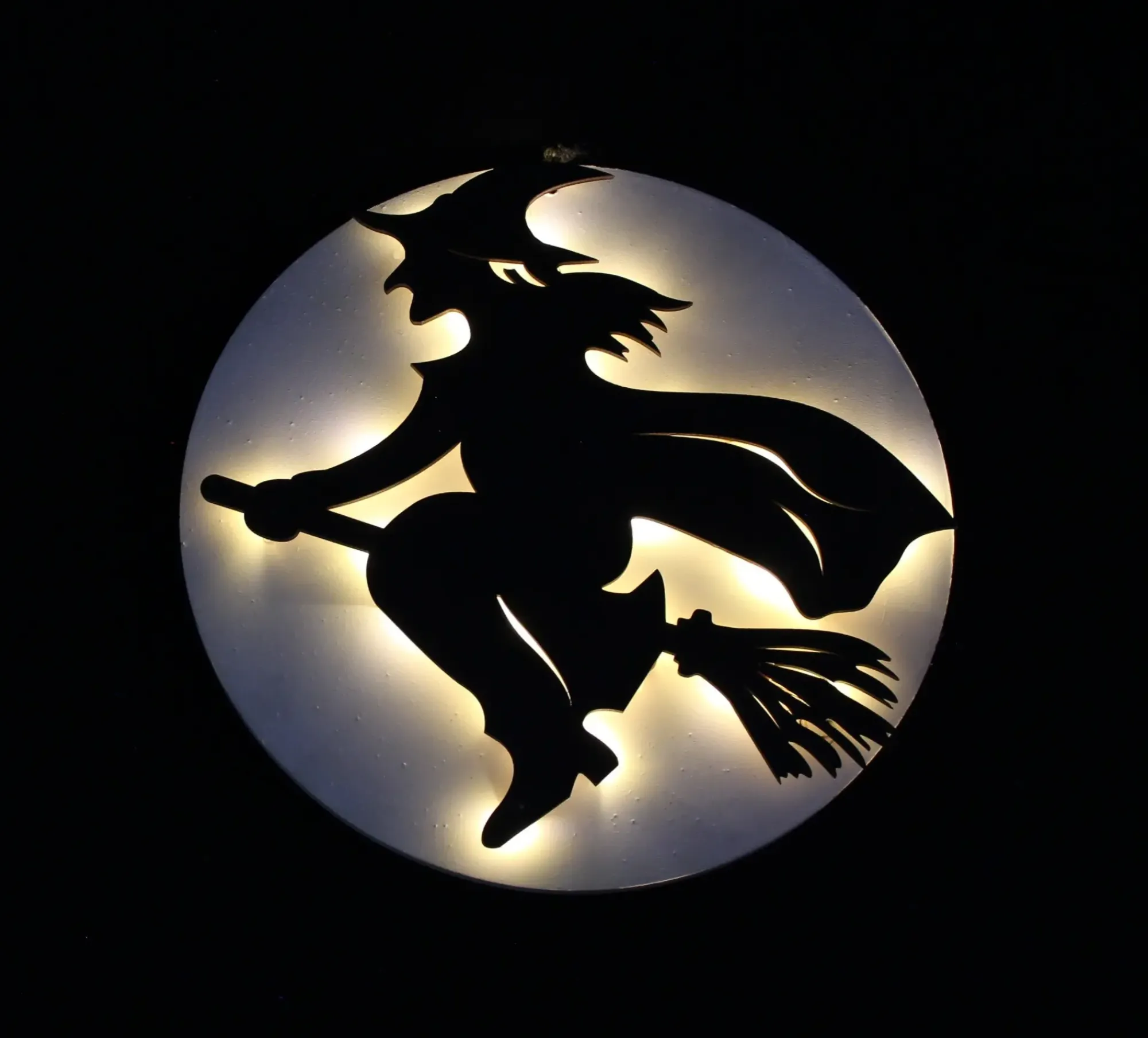 Wanddeko|Herbstliche Led-Leuchtdeko|Frank Handels GmbH & Co. KG LED-Hänger "Hexenflug"