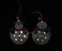 Dekohänger|Weihnachtliche Led-Leuchthänger|Frank Handels GmbH & Co. KG LED-Hänger "Schneemann & Elch", 2er Set