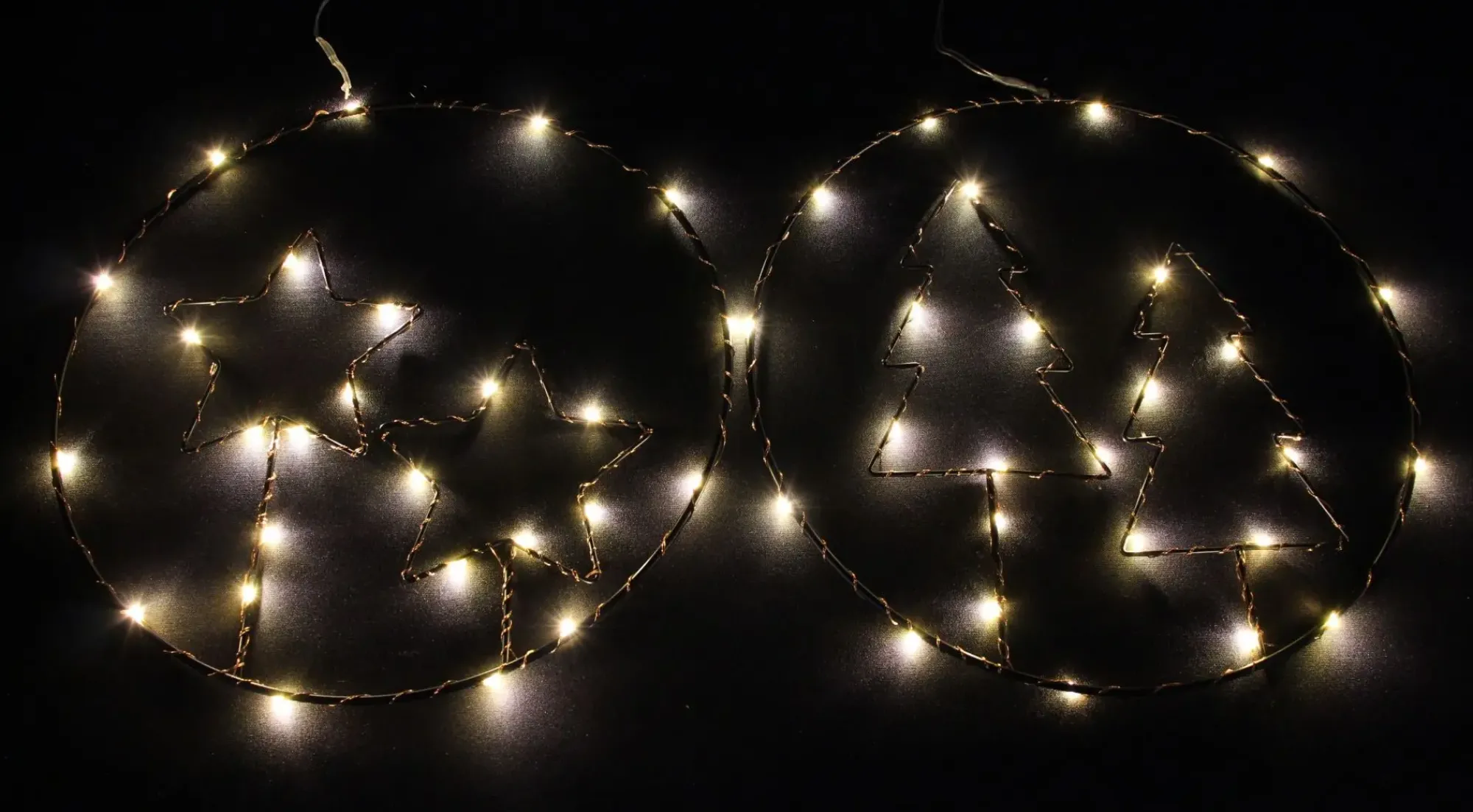 Dekohänger|Weihnachtliche Dekoringe|Frank Handels GmbH & Co. KG LED-Hänger "Sterne & Tannen", 2er Set