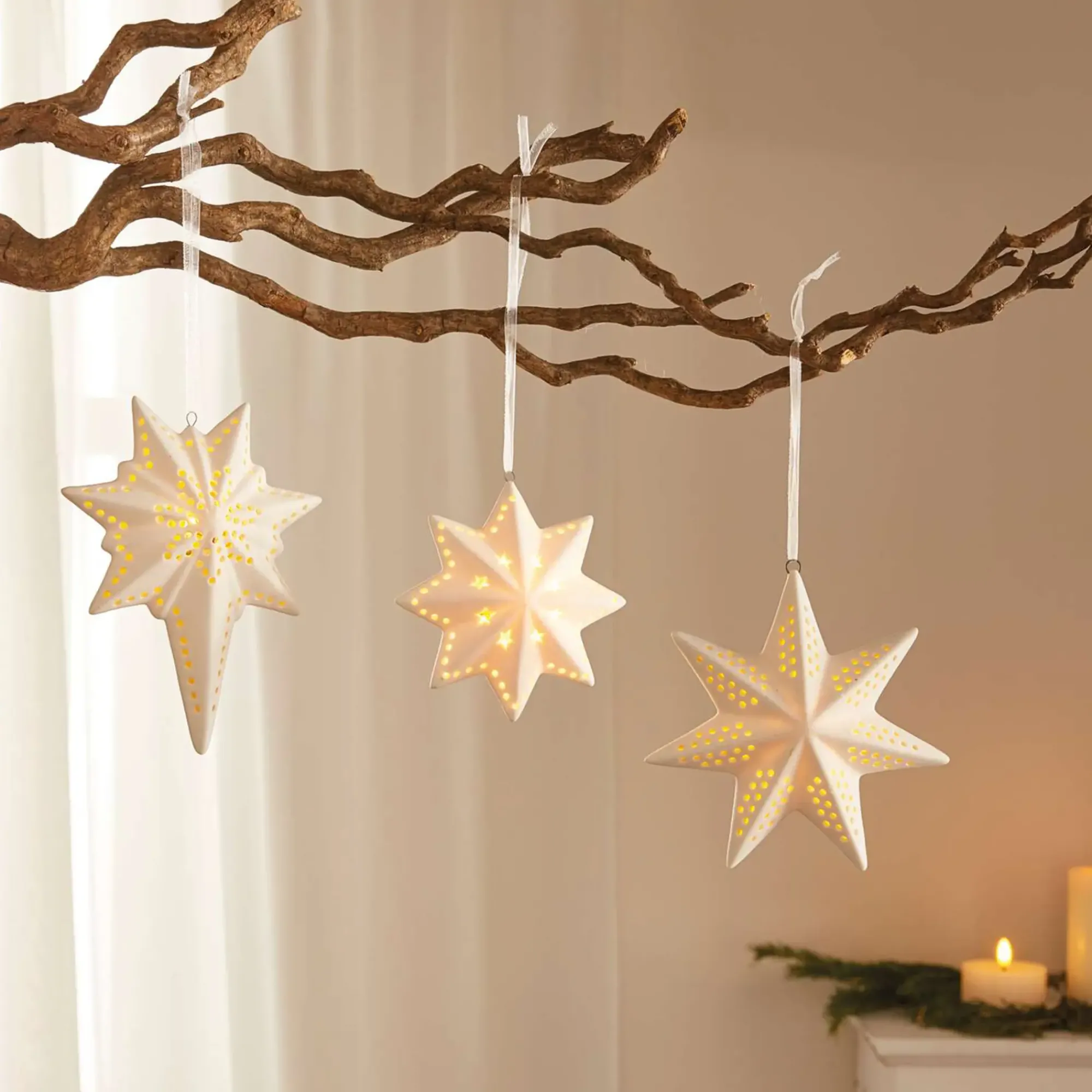 Dekohänger|Baumschmuck|Frank Handels GmbH & Co. KG LED-Hänger "White", 3er Set
