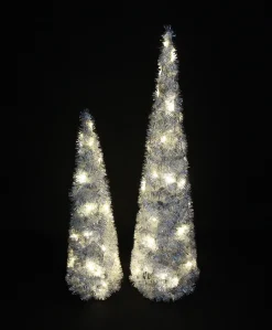 Weihnachtliche Led-Deko|Frank Handels GmbH & Co. KG LED-Kegel "Silberglimmer", 2er Set