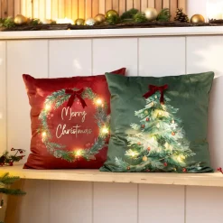 Weihnachtliche Kissen & Kissenhüllen|Frank Handels GmbH & Co. KG LED-Kissenhülle 