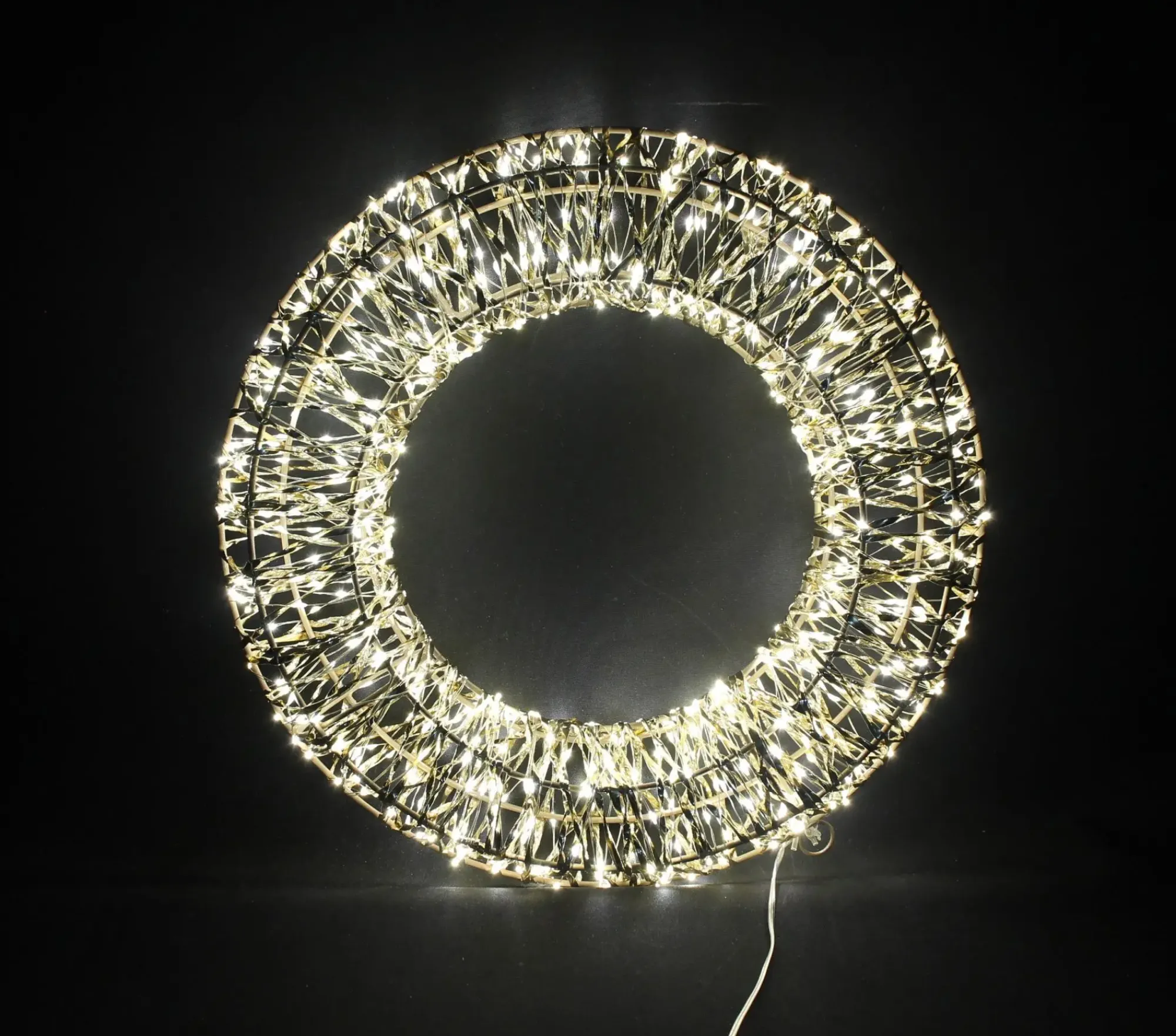 Gartenbeleuchtung|Weihnachtliche Kränze|Frank Handels GmbH & Co. KG LED-Kranz "Golden"
