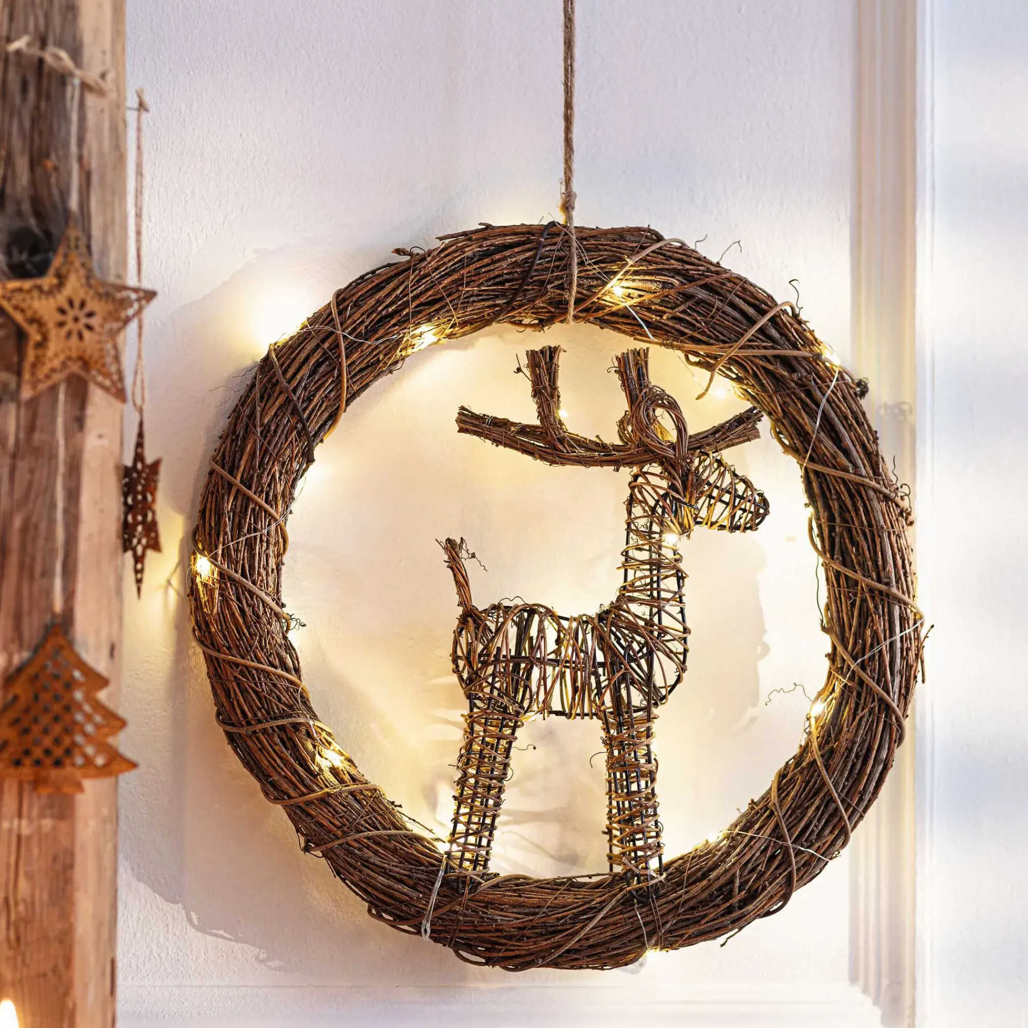Weihnachtliche Led-Deko|Frank Handels GmbH & Co. KG LED-Kranz "Rentier"