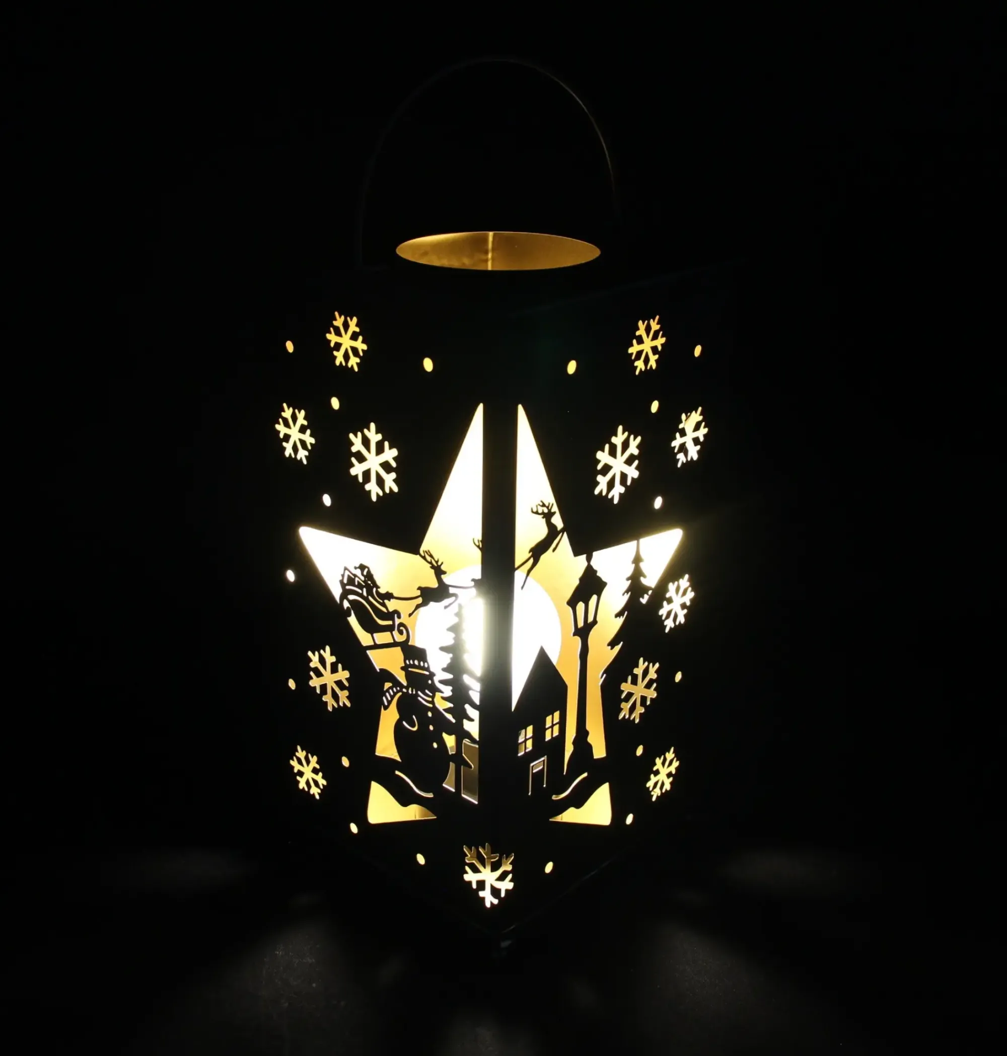 Weihnachtliche Led-Deko|Weihnachtslichter|Frank Handels GmbH & Co. KG LED-Laterne "Winterlandschaft"